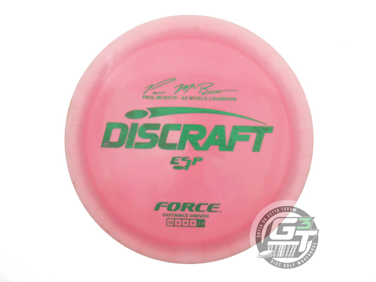 USED Discraft [McBETH] ESP Force 170g Pink Green Matrix Foil Driver Disc