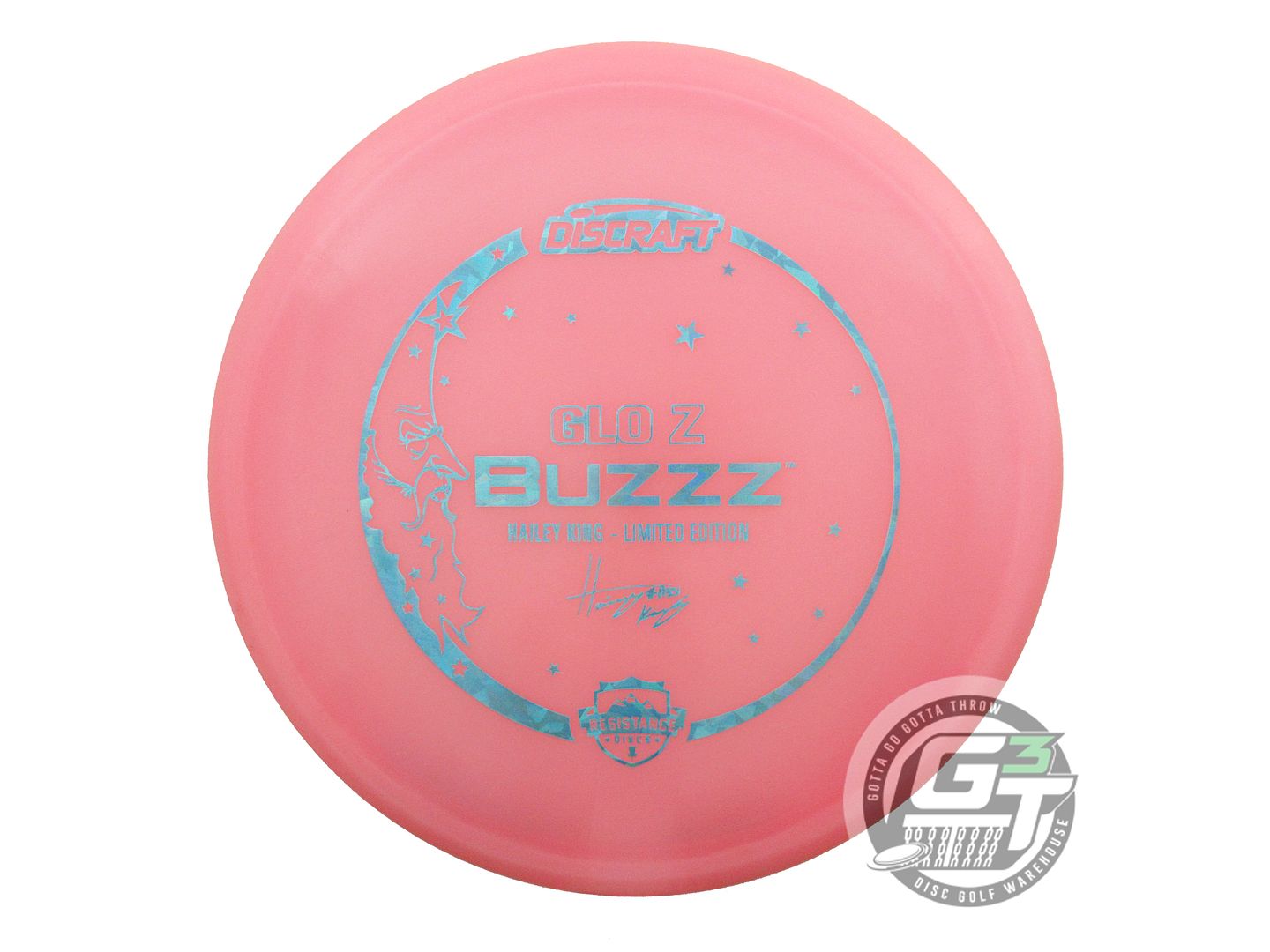 USED Discraft [KING] Glo Z Buzzz 180g Pink Teal Shatter Midrange Disc