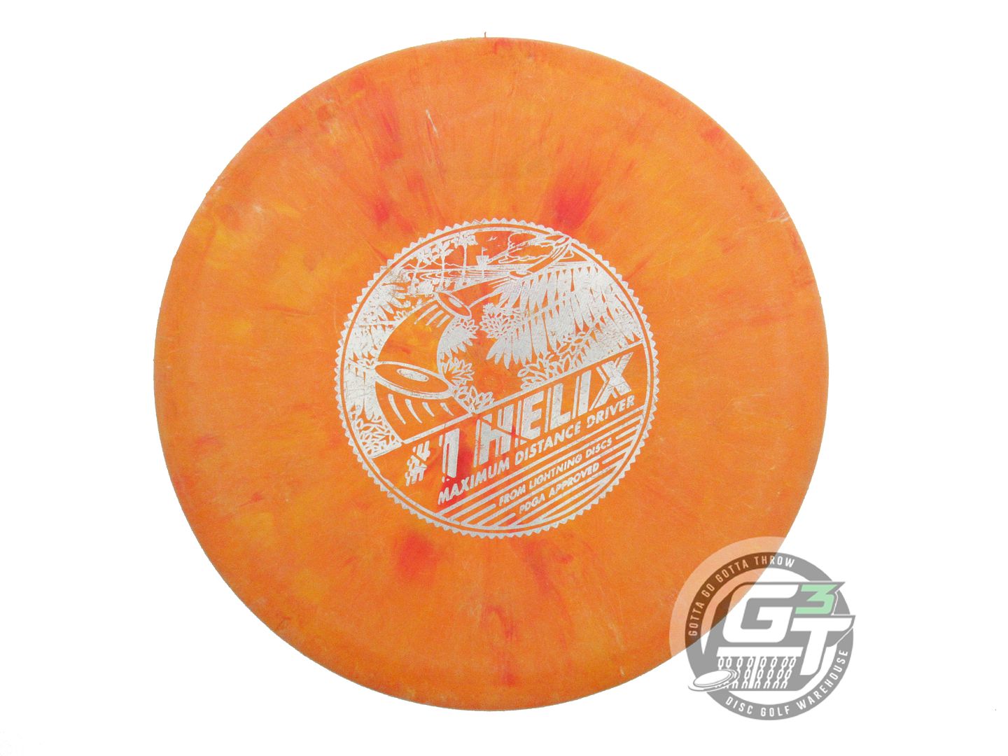 USED Lightning Standard #1 Helix 176g Orange Silver Foil Distance Driver Disc