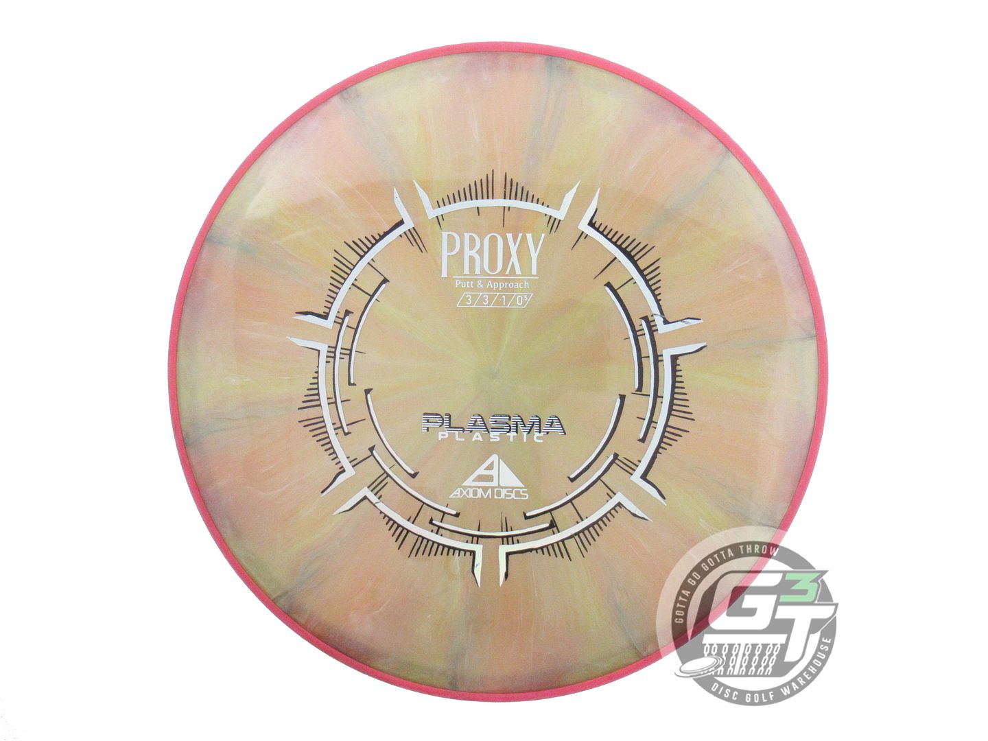 USED Axiom Discs Plasma Proxy 172g Gold-Orange Pink Rim Putter Golf Disc