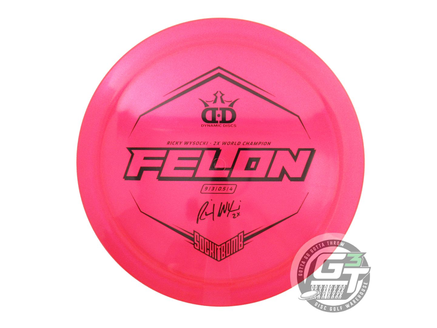 NOS Dynamic Discs [WYSOCKI] Glimmer Lucid Ice Felon 173g Red Fairway Driver Disc