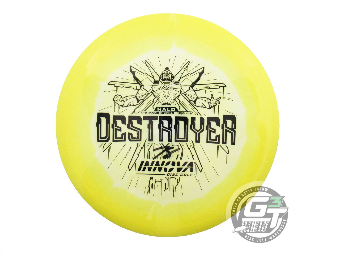 USED Innova Halo Star Destroyer 170g Yellow-White Distance Driver Golf Disc