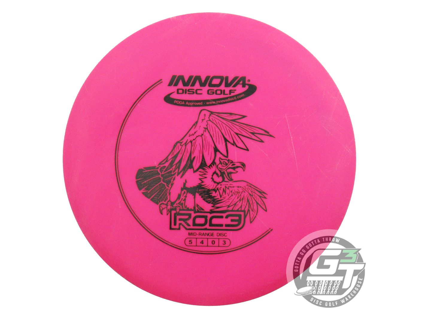 USED Innova DX Roc3 169g Magenta Black Stamp Midrange Golf Disc