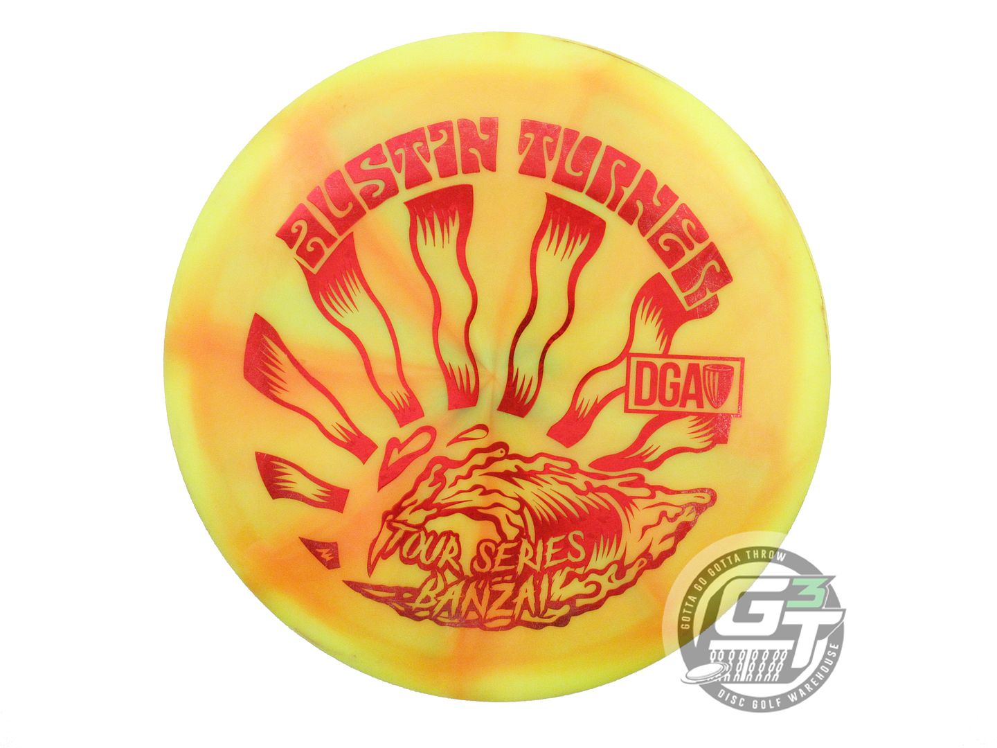 USED DGA [TURNER] Swirl Banzai 176g Yellow-Orange Fairway Driver Golf Disc