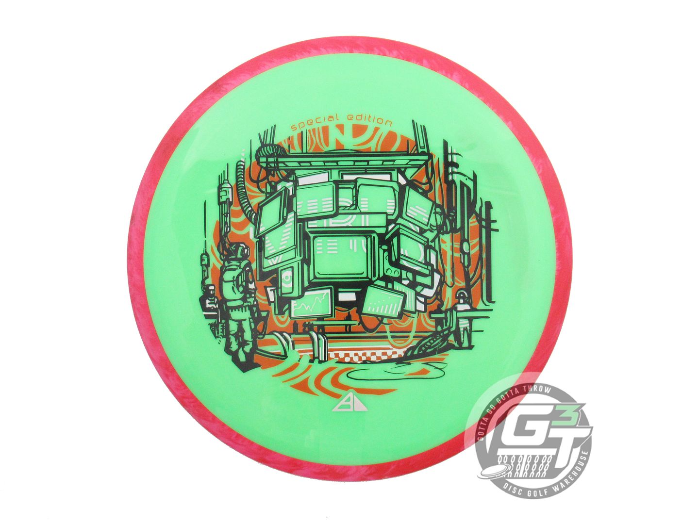 USED Axiom Discs [SE] Neutron Virus 175g Lime Red Rim Distance Driver Disc