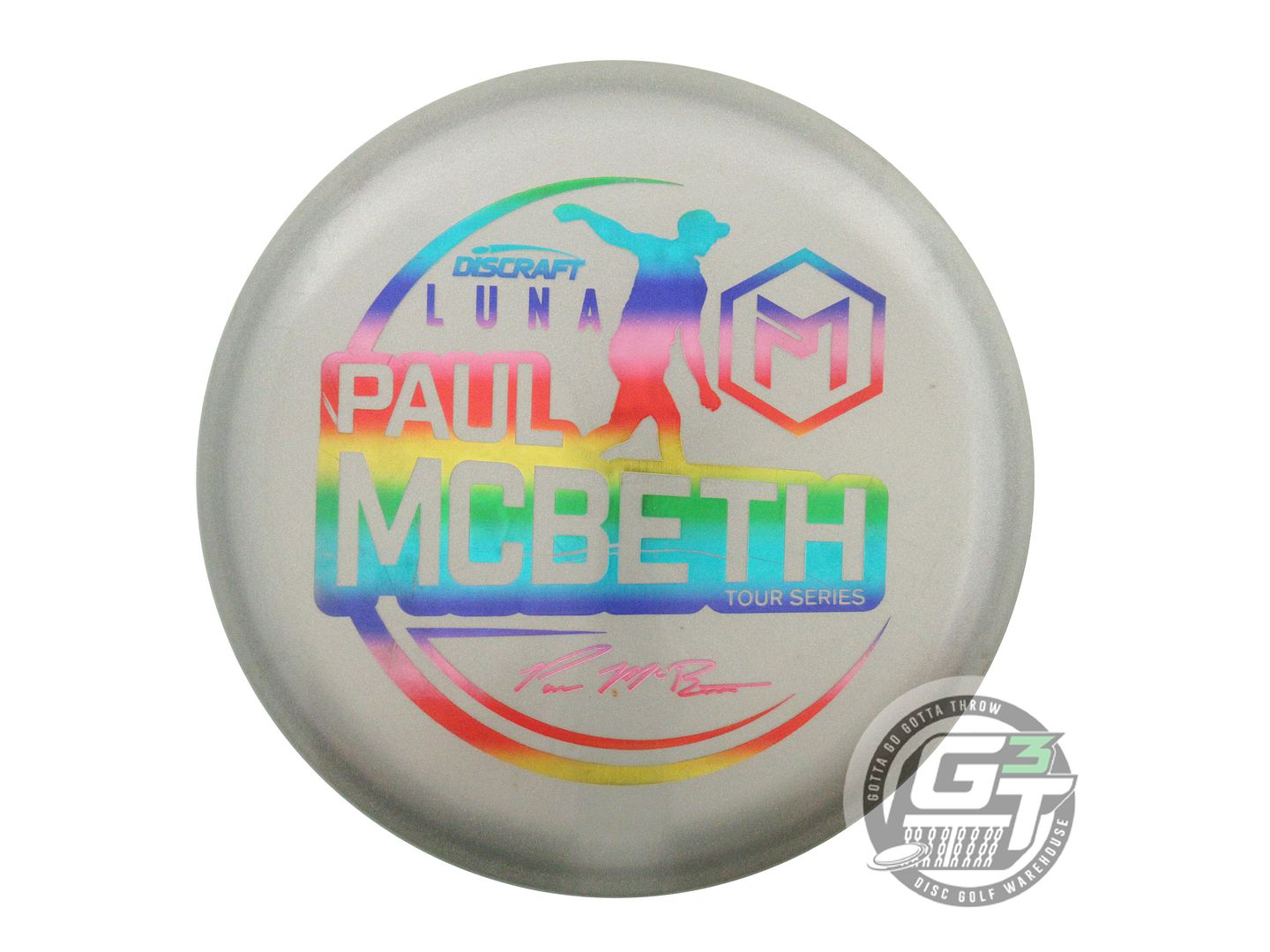 USED Discraft [McBETH] Metallic Z Luna 175g Gray Rainbow Foil Putter Golf Disc