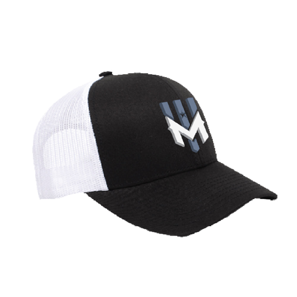 Wind Chill Trucker Hat 3D Logo - Black/White