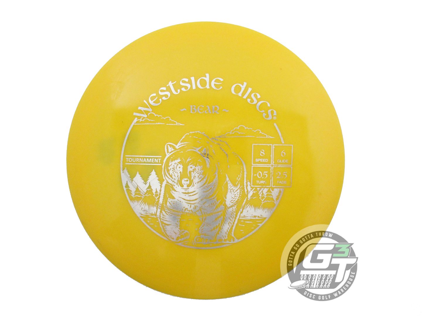 USED Westside Discs Tournament Bear 173g Yellow Silver Foil Fairway Driver Disc