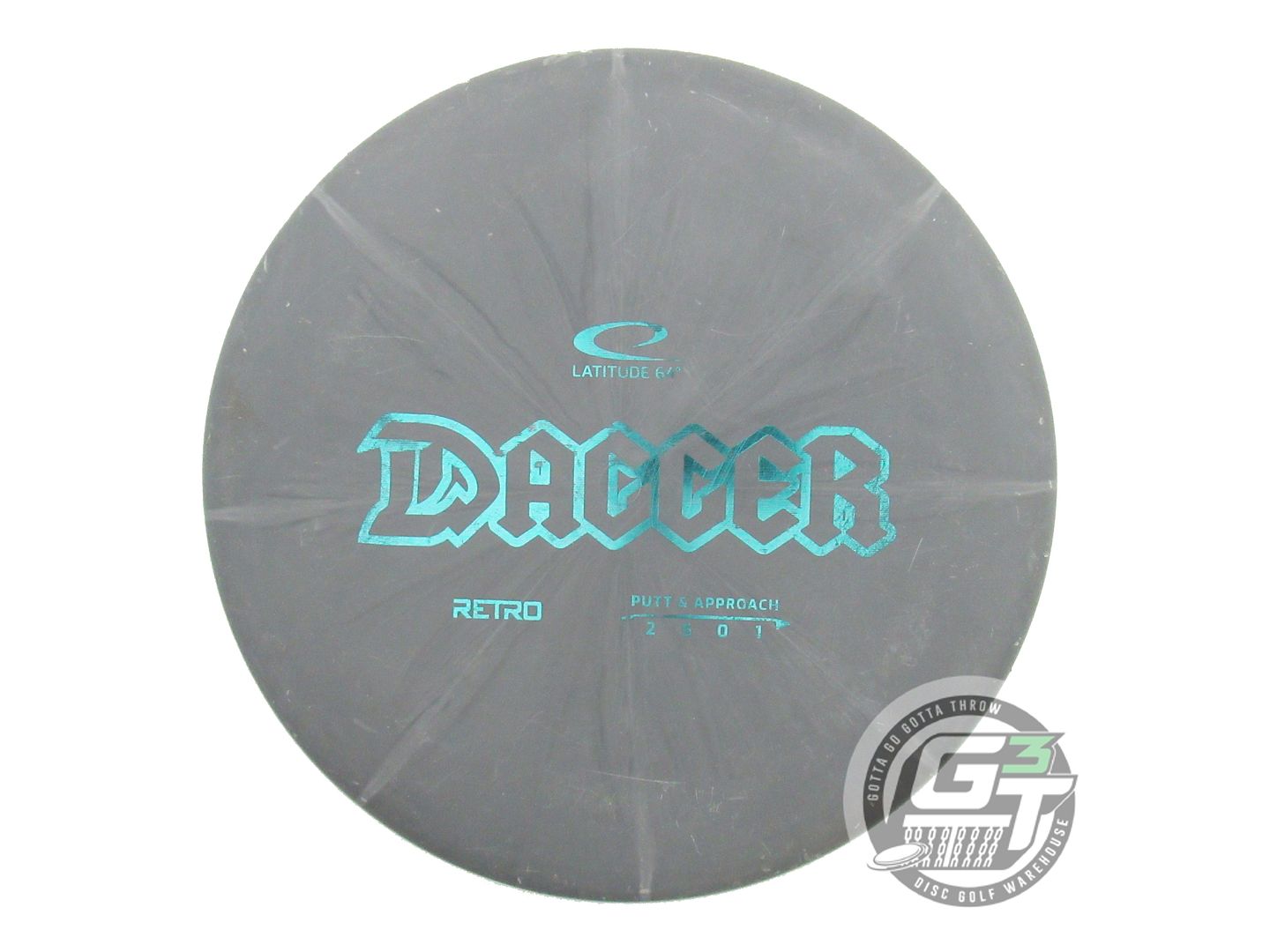 USED Latitude 64 Retro Burst Dagger 173g Gray Aqua Foil Putter Golf Disc