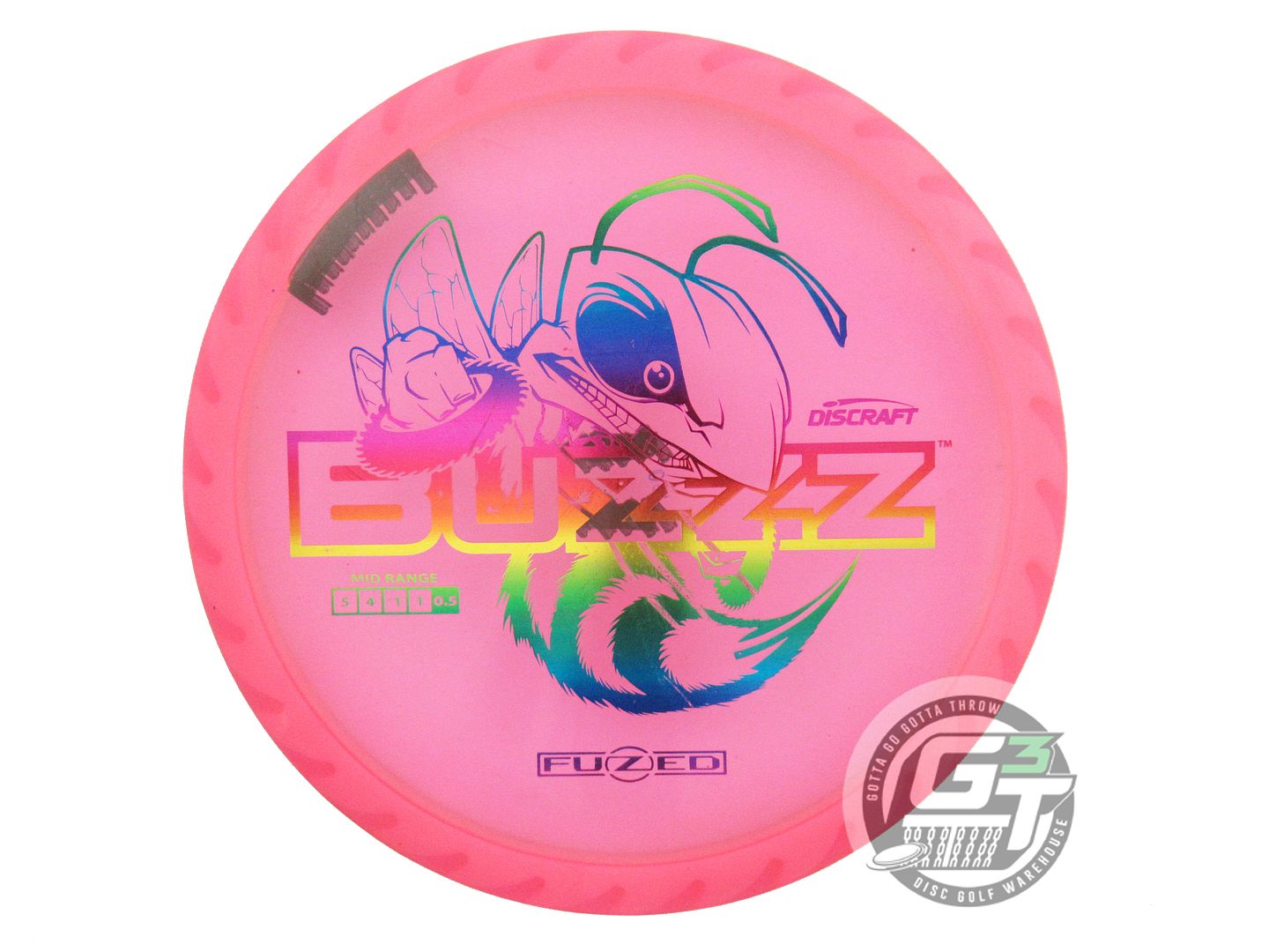 USED Discraft FuZed BuzzzSaw Buzzz 180g Pink Rainbow Foil Midrange Golf Disc