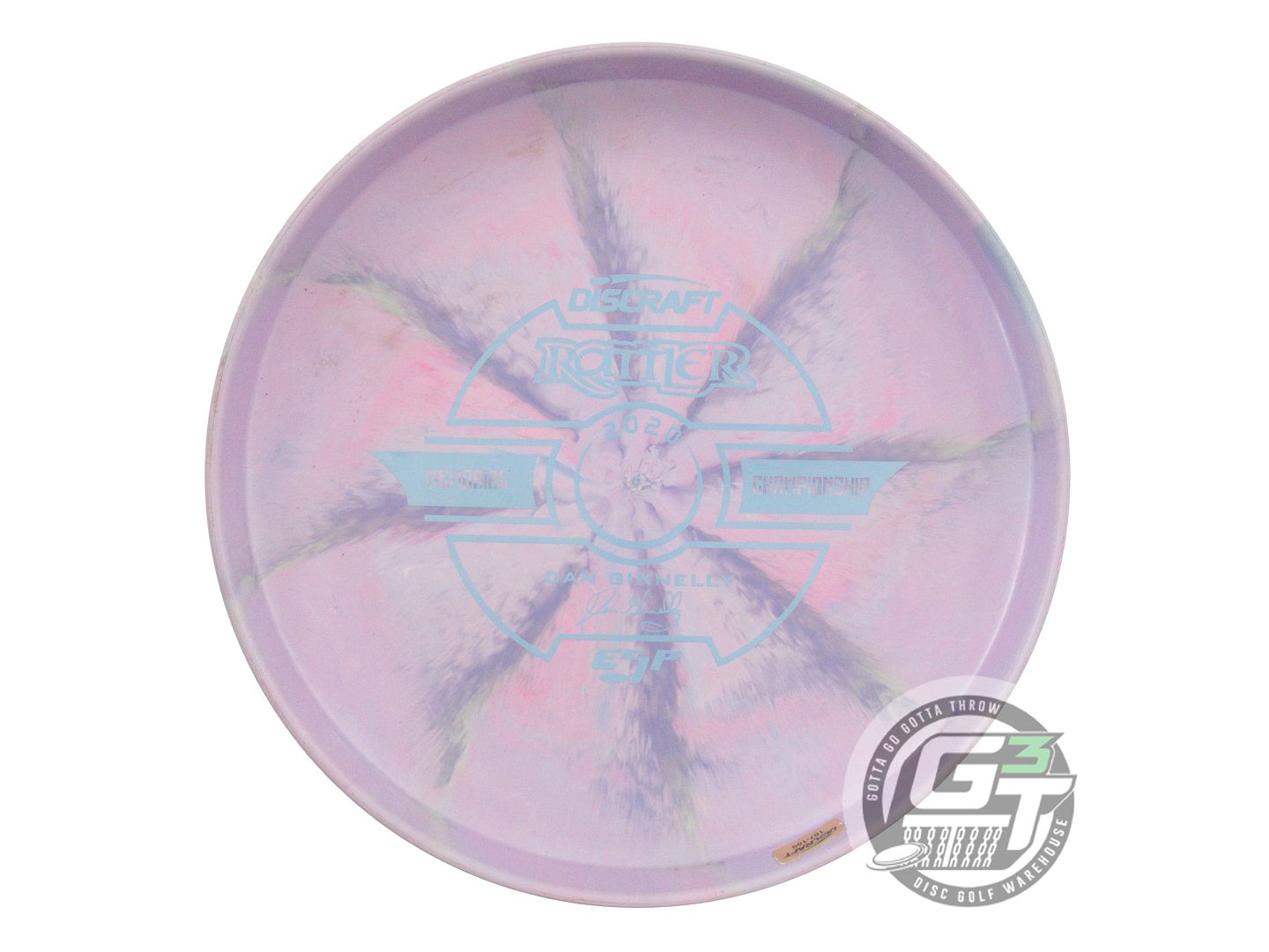 USED Discraft [GINNELLY] ESP Rattler 168g Lilac Sky Blue Stamp Putter Golf Disc