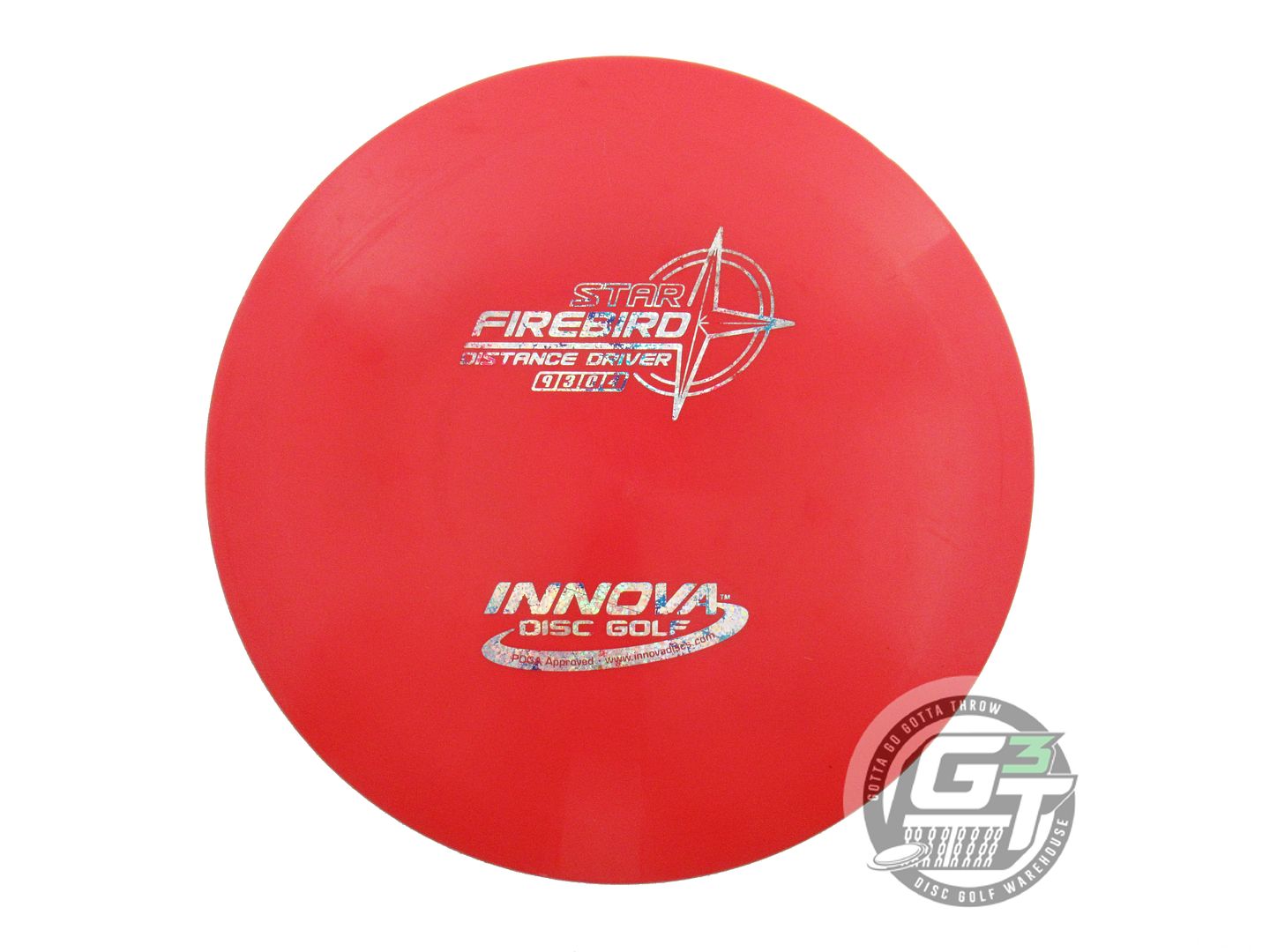 USED Innova Star Firebird 174g Red Silver Glitter Foil Distance Driver Golf Disc