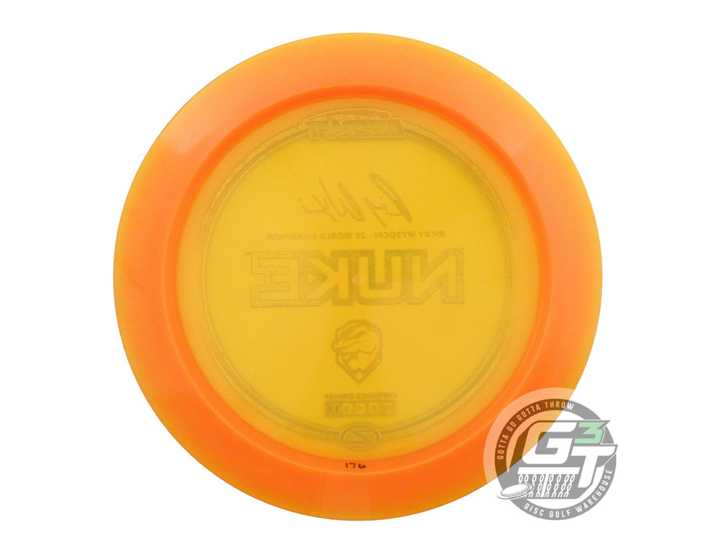 USED Discraft [WYSOCKI] Z Nuke 176g Orange Black Foil Distance Driver Golf Disc