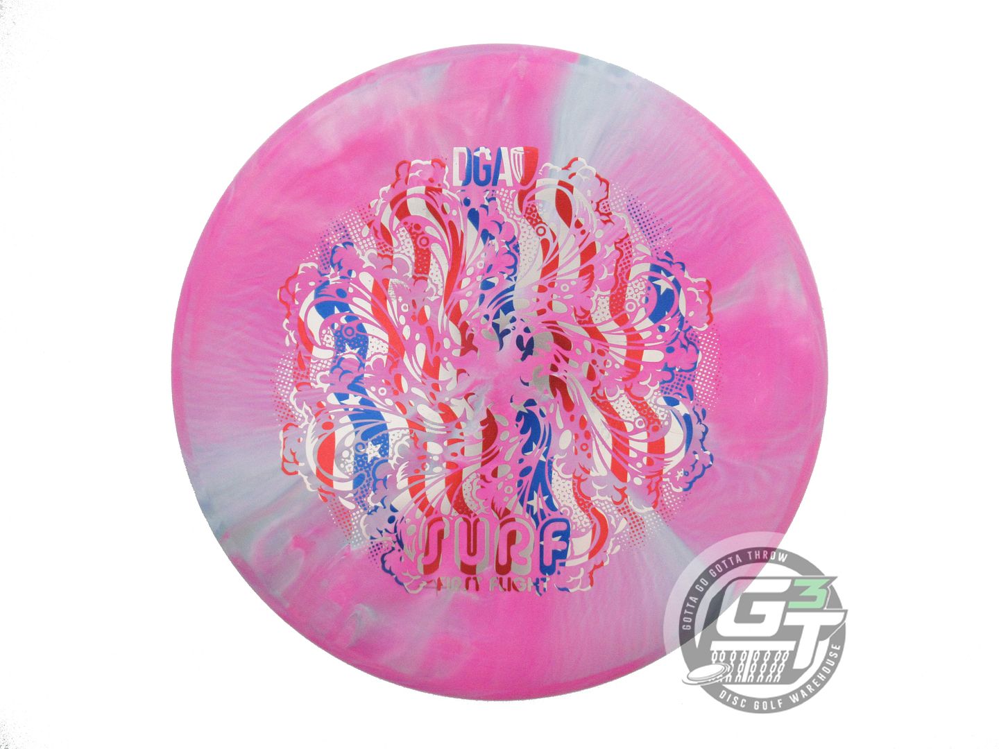 USED DGA FIRST RUN D-Line Surf 172g Pink-Seafoam Flag Foil Midrange Golf Disc