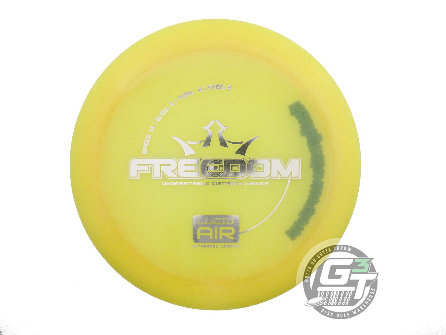 USED Dynamic Discs Lucid AIR Freedom 151g Yellow Silver Foil Driver Disc