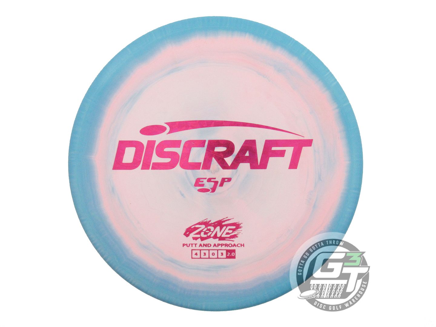 USED Discraft ESP Zone 174g Blue-Pink Magenta Shatter Foil Putter Golf Disc