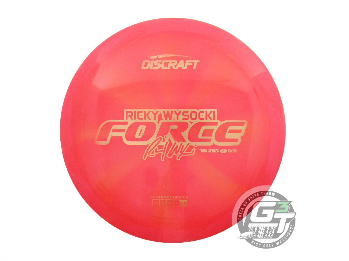 USED Discraft [WYSOCKI] Z Swirl Force 174g Pink-Orange Distance Driver Golf Disc