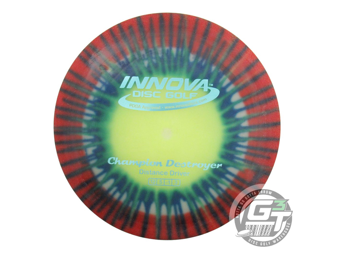 USED Innova I-DYE Champion Destroyer 174g Red Burst Distance Driver Golf Disc