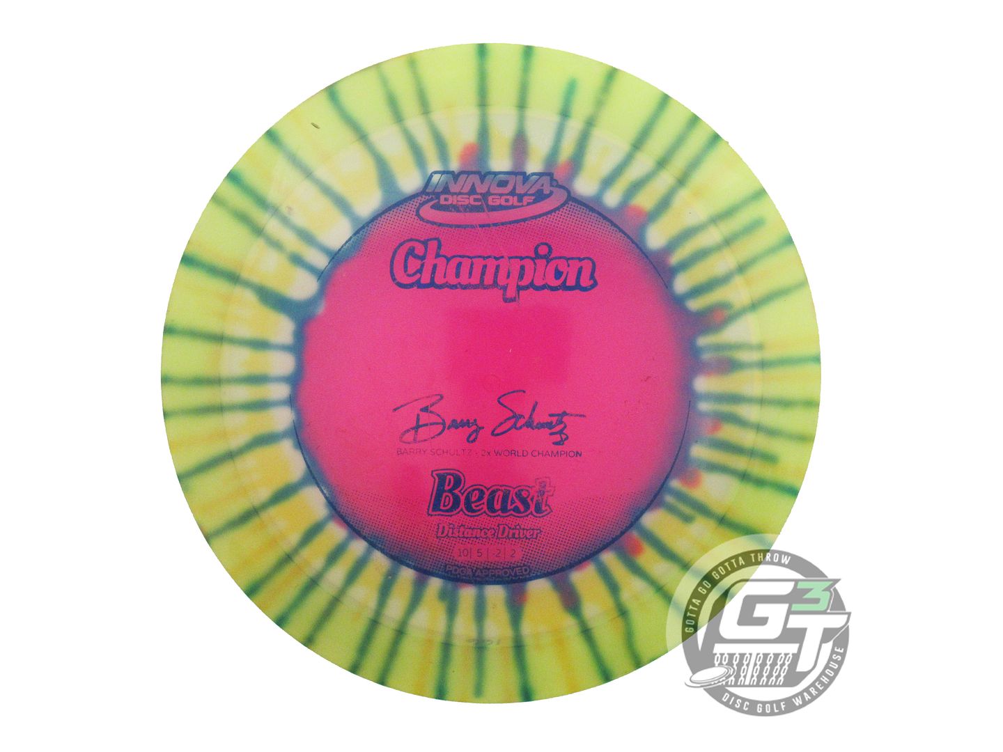 USED Innova I-DYE Champion Beast 166g Yellow Burst Distance Driver Golf Disc