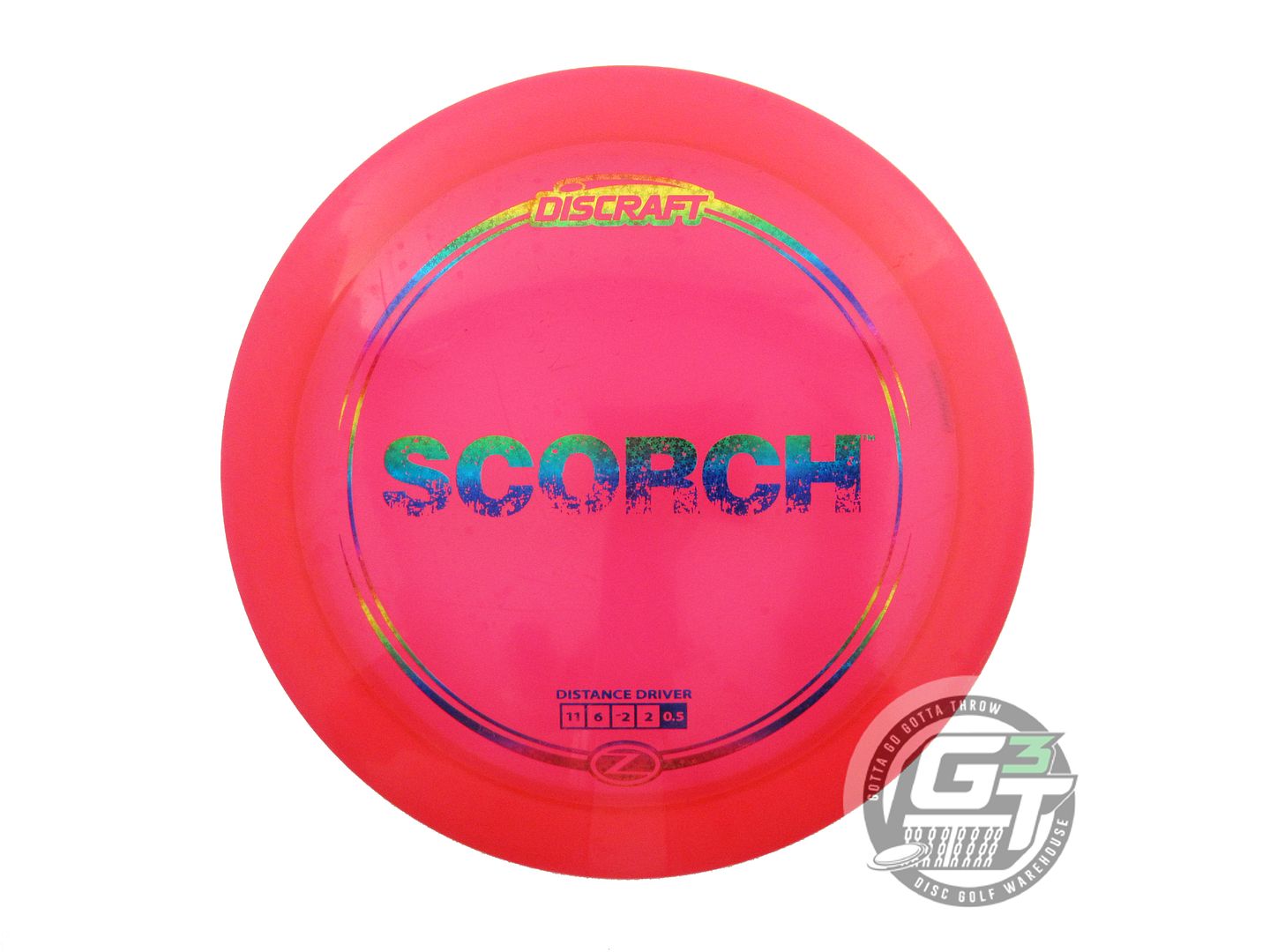USED Discraft Z Scorch 174g Red Rainbow Star Foil Distance Driver Golf Disc