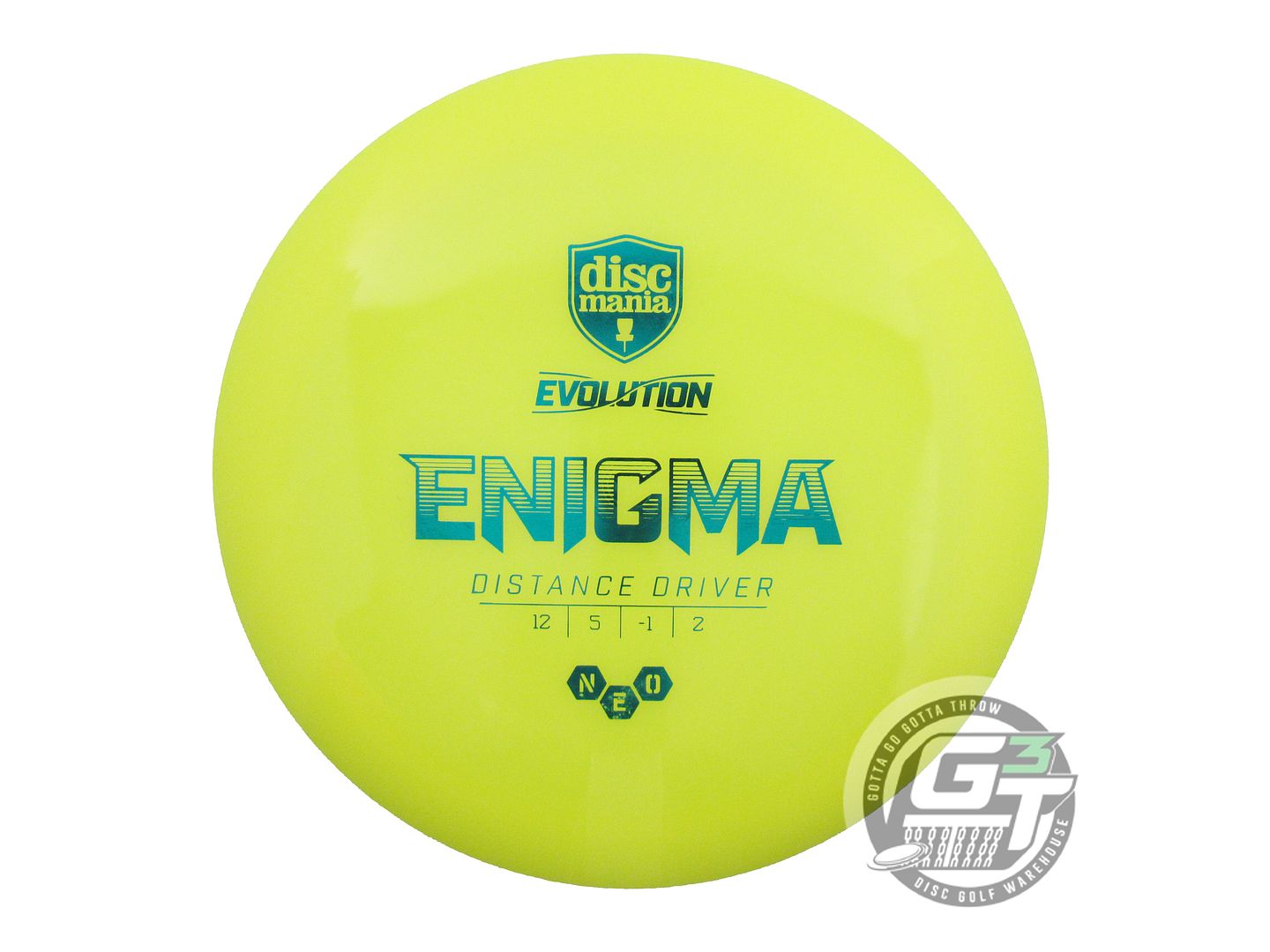 NOS DiscMania Neo Enigma 173g Yellow Teal Foil Distance Driver Golf Disc
