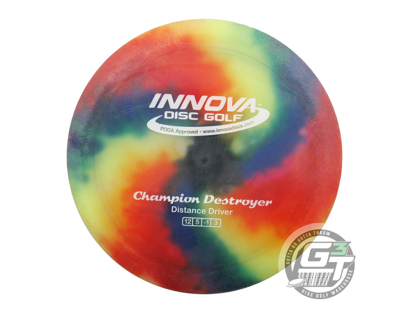 USED Innova I-DYE Champion Destroyer 169g Rainbow Pinwheel Distance Driver Disc