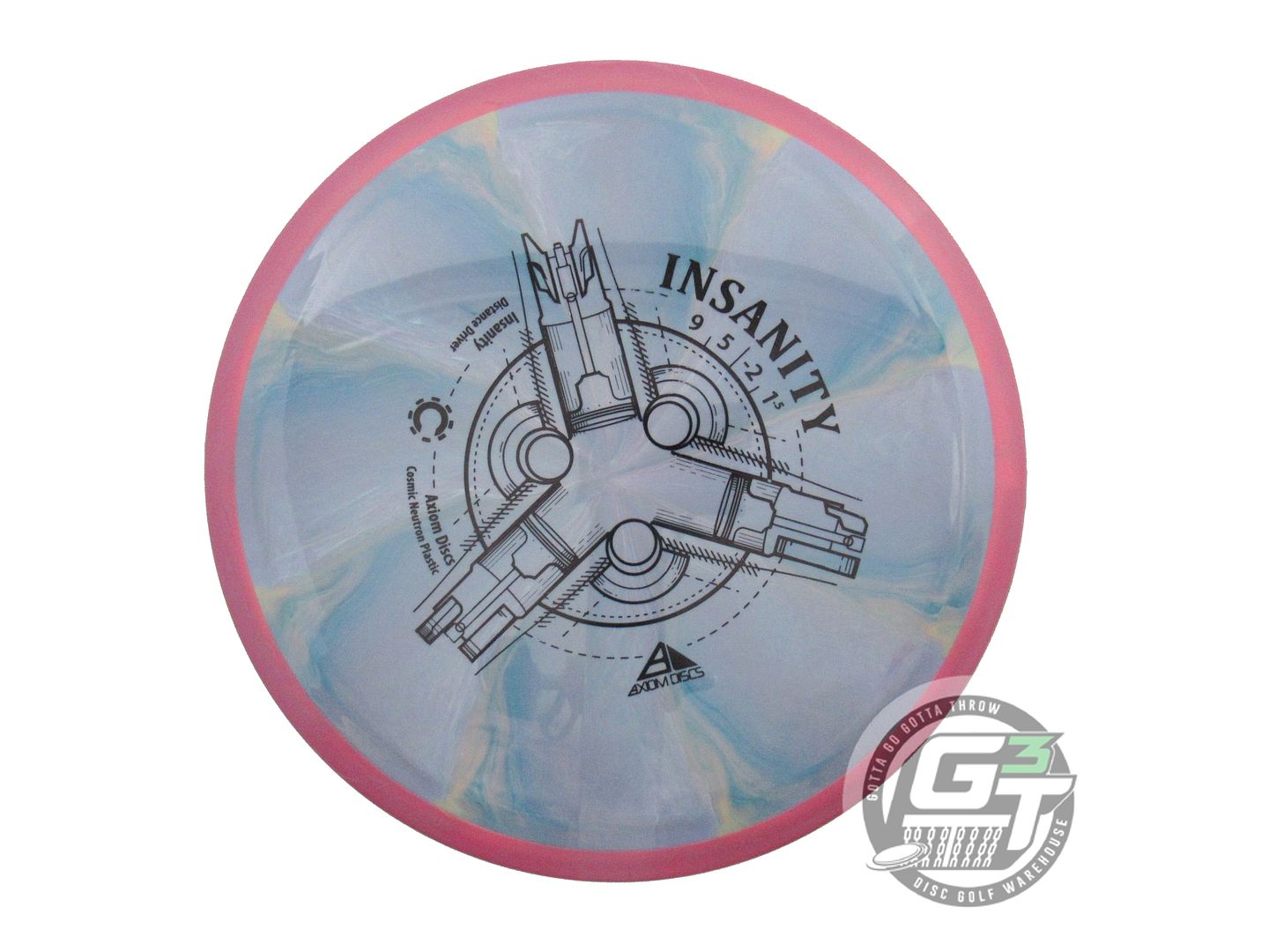 USED Axiom Discs Cosmic Neutron Insanity 173g Purp-Blue Pink Rim Driver Disc