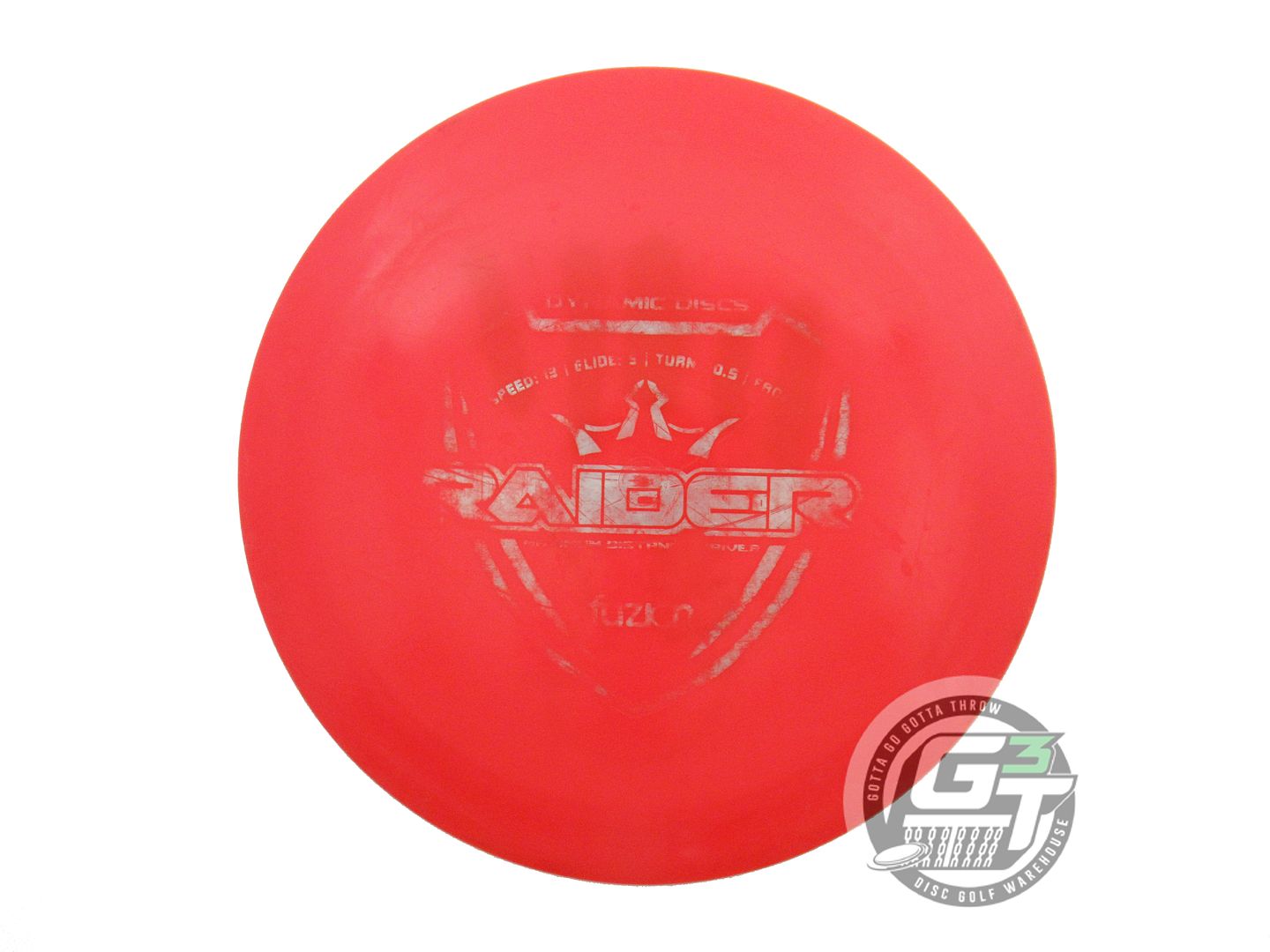 USED Dynamic Discs Fuzion Raider 175g Red Silver Stamp Distance Driver Golf Disc