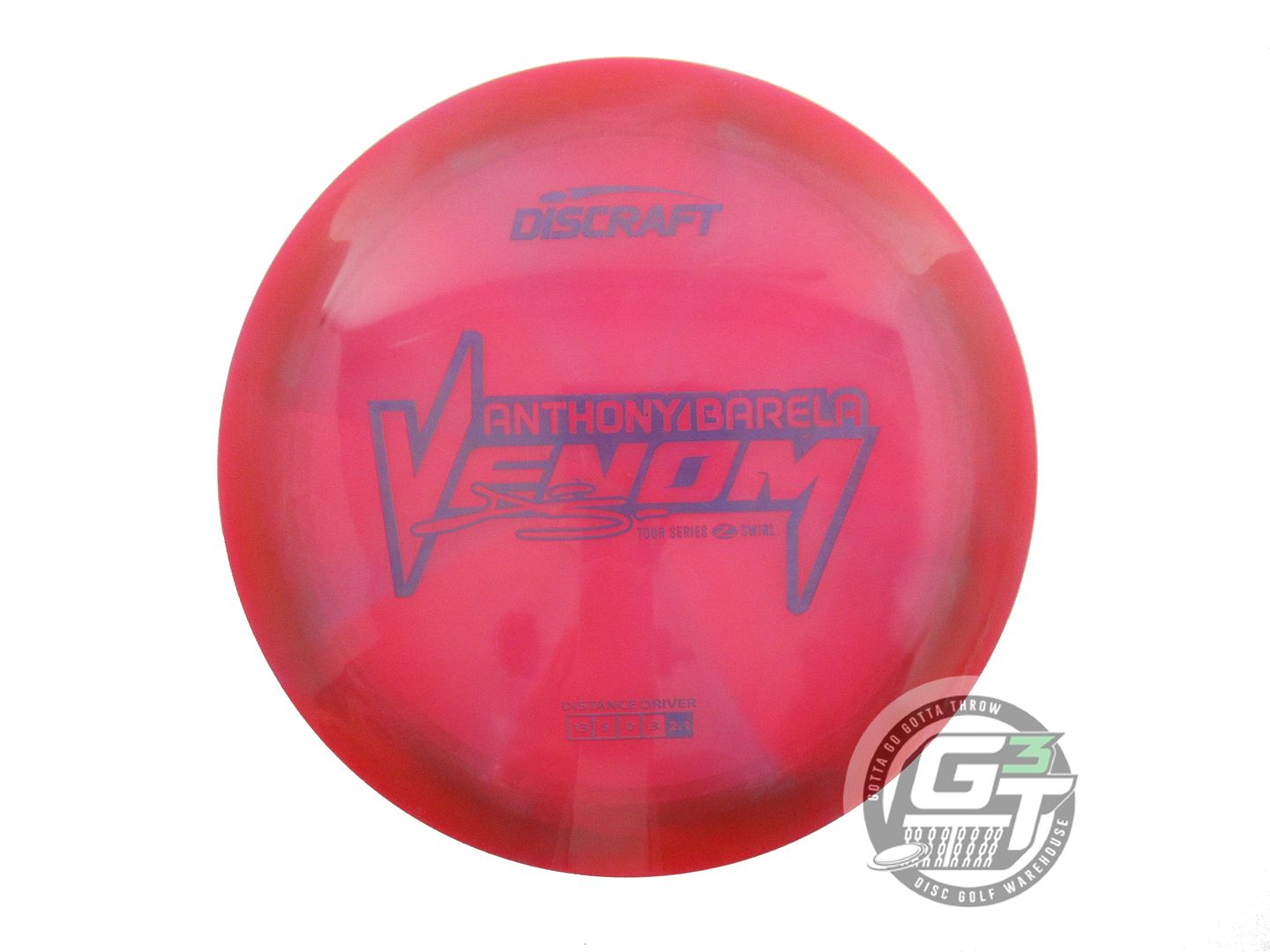USED Discraft [BARELA] Z Swirl Venom 174g Red-Seafoam Distance Driver Golf Disc