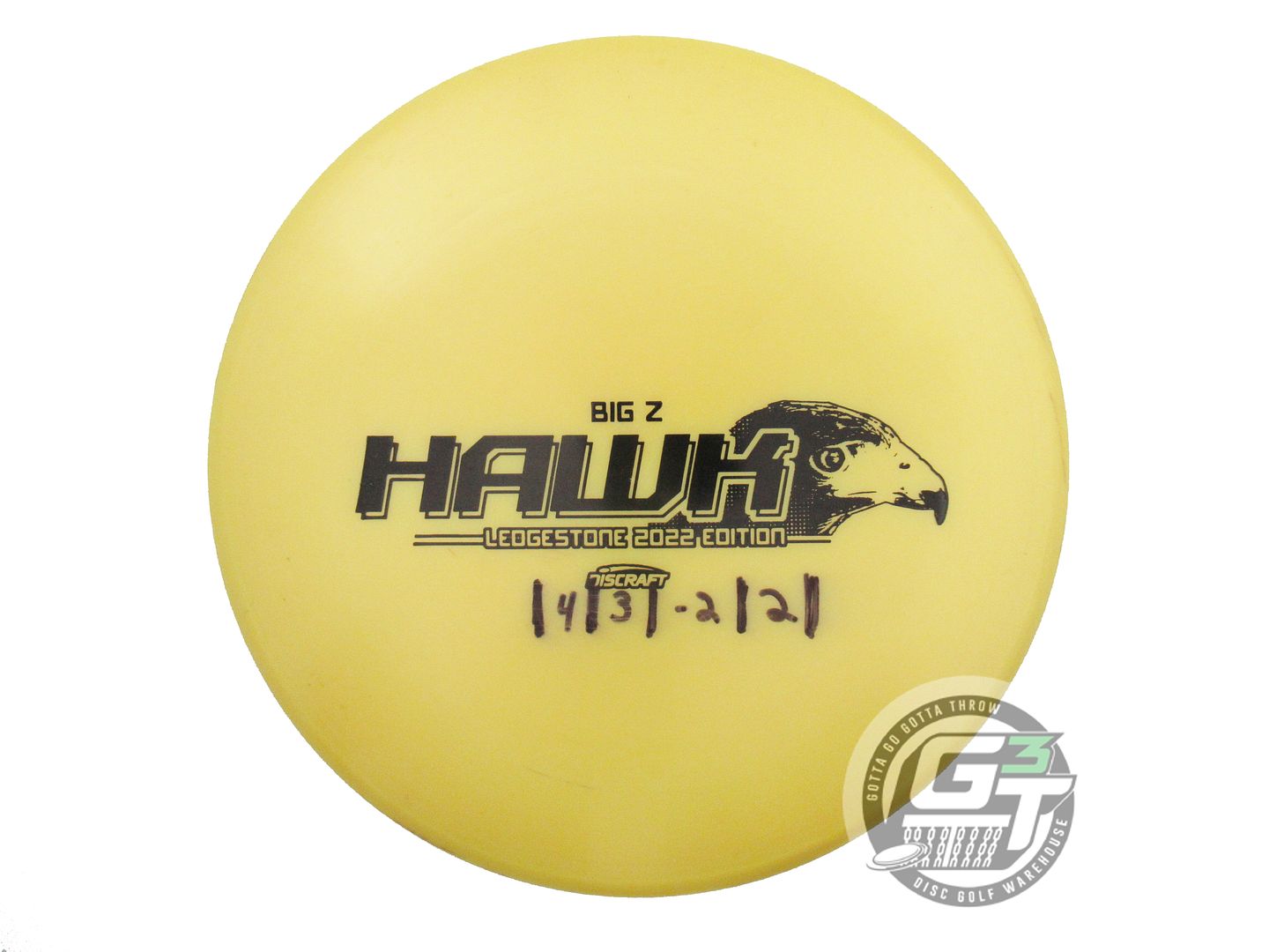 USED Discraft [LEDGESTONE] Big Z Hawk 177g Yellow Black Stamp Midrange Golf Disc