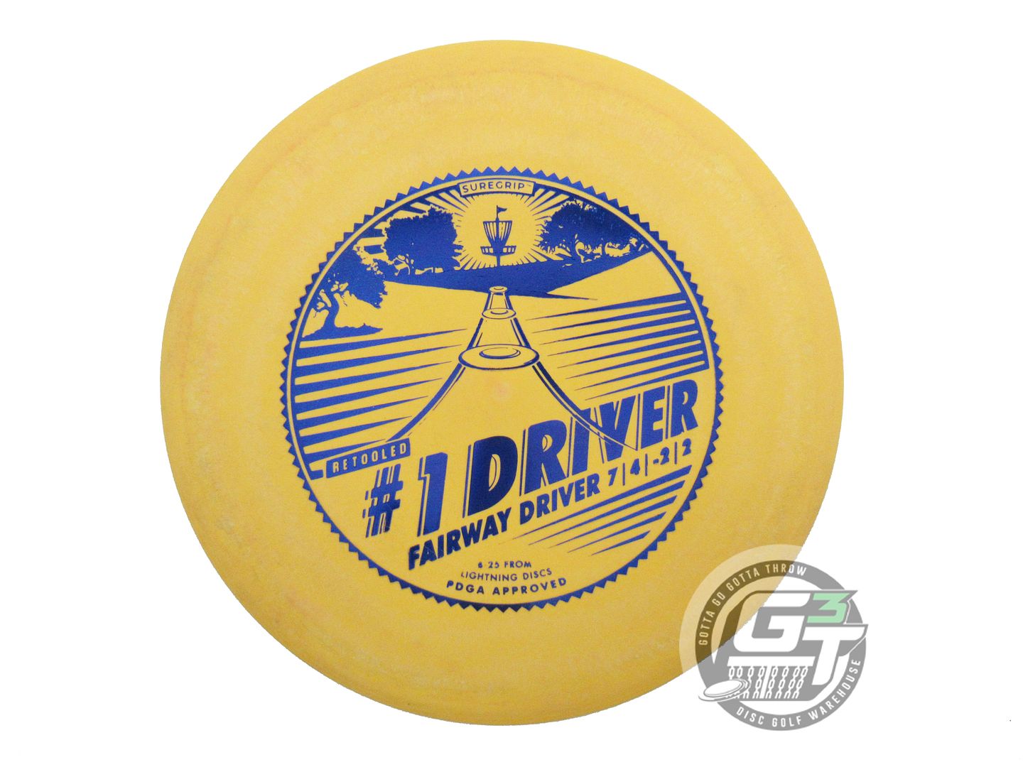 USED Lightning SureGrip [RETOOL] #1 Driver 177g Yellow Blue Foil Driver Disc