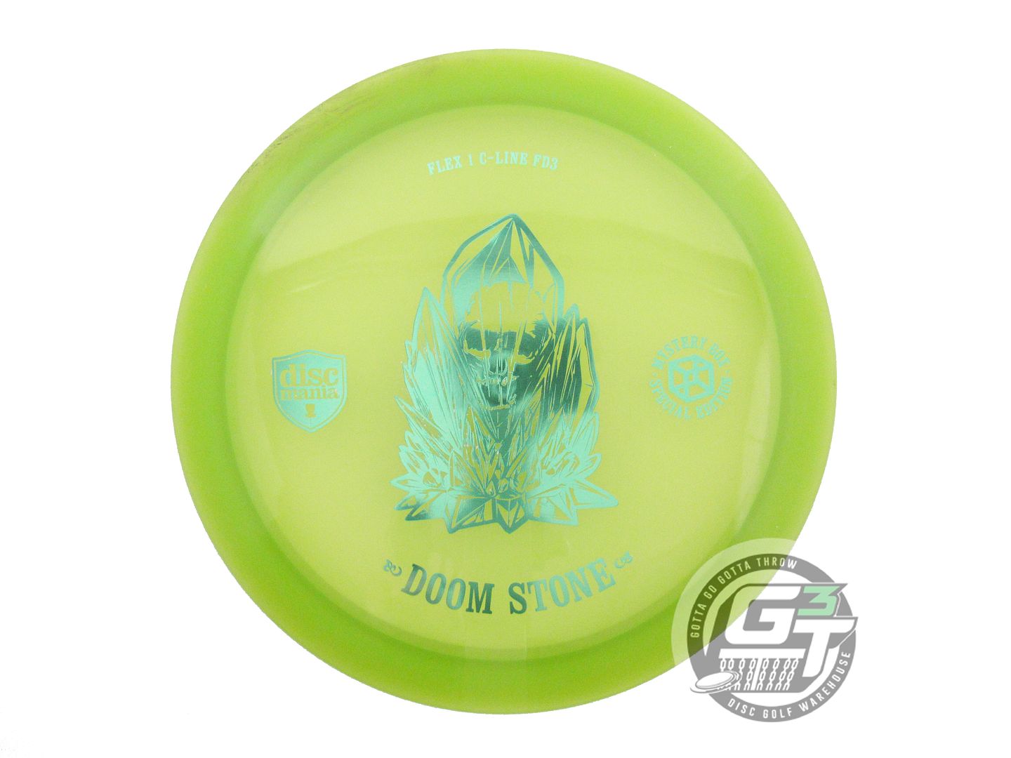 USED DiscMania DOOM STONE C-Line Flex 1 FD3 173g Lime Green Foil Driver Disc