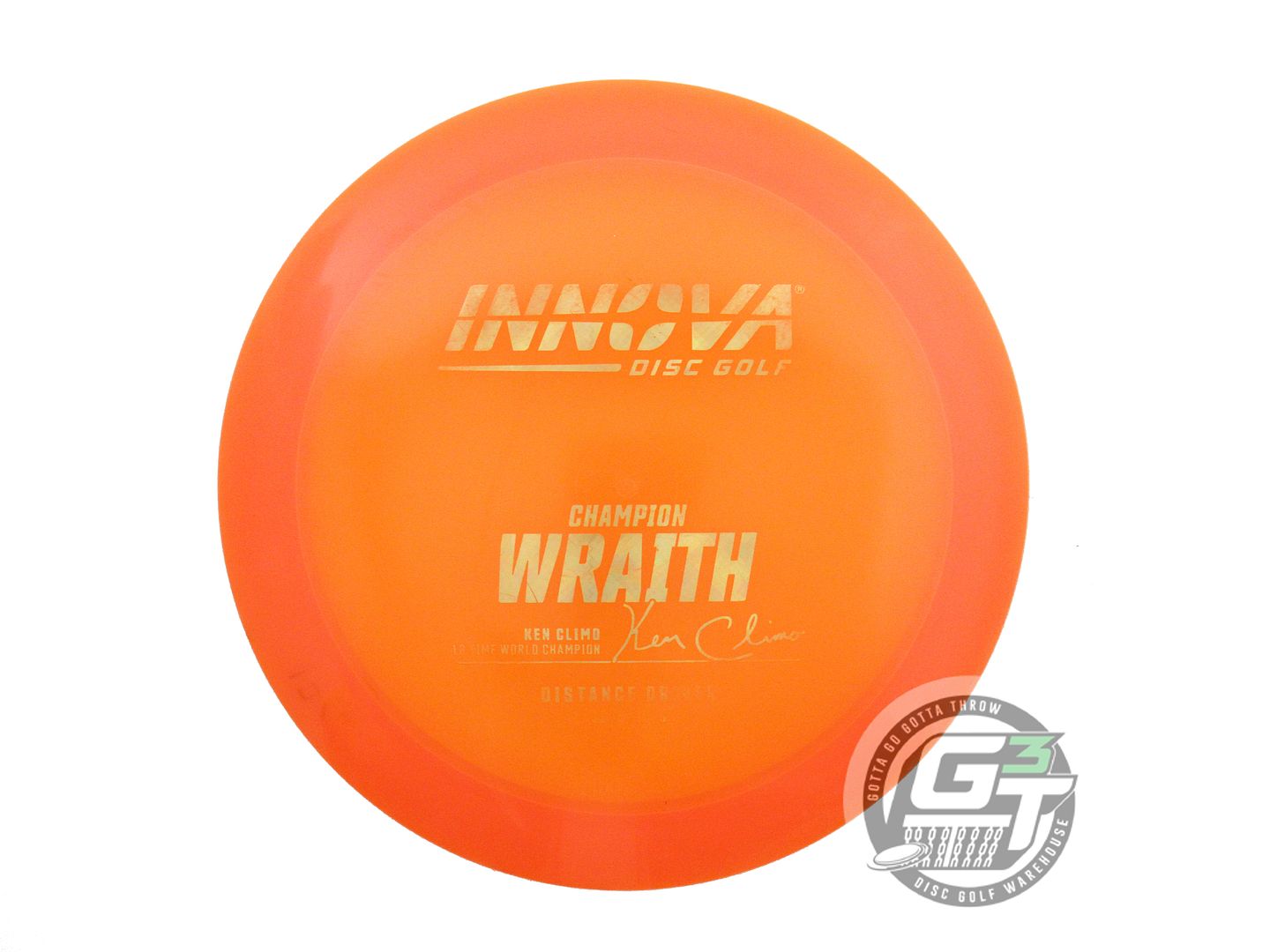USED Innova Champion Wraith 176g Orange Gold Pixel Foil Distance Driver Disc