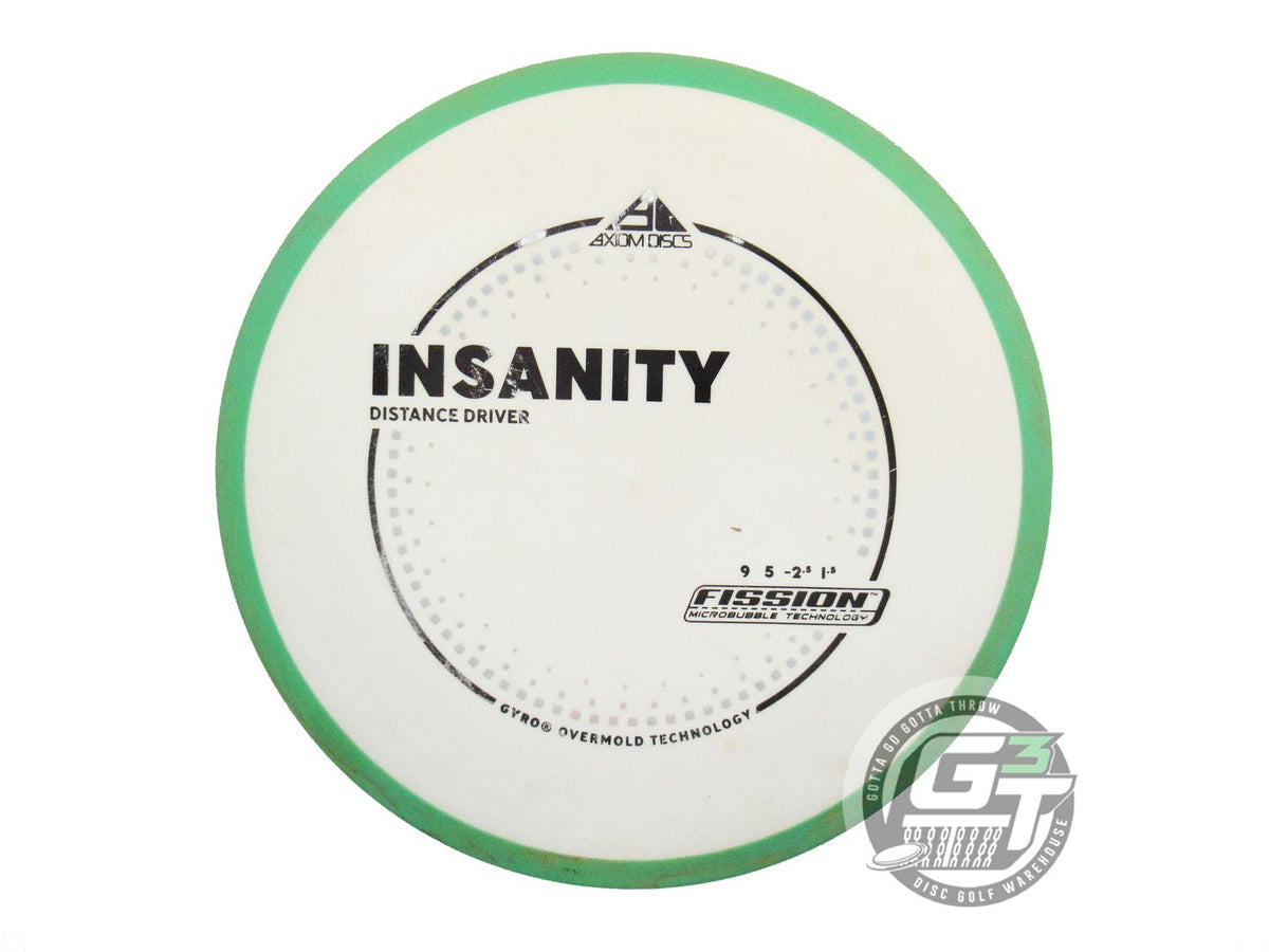 USED Axiom Discs Fission Insanity 164g White Green Rim Distance Driver Golf Disc
