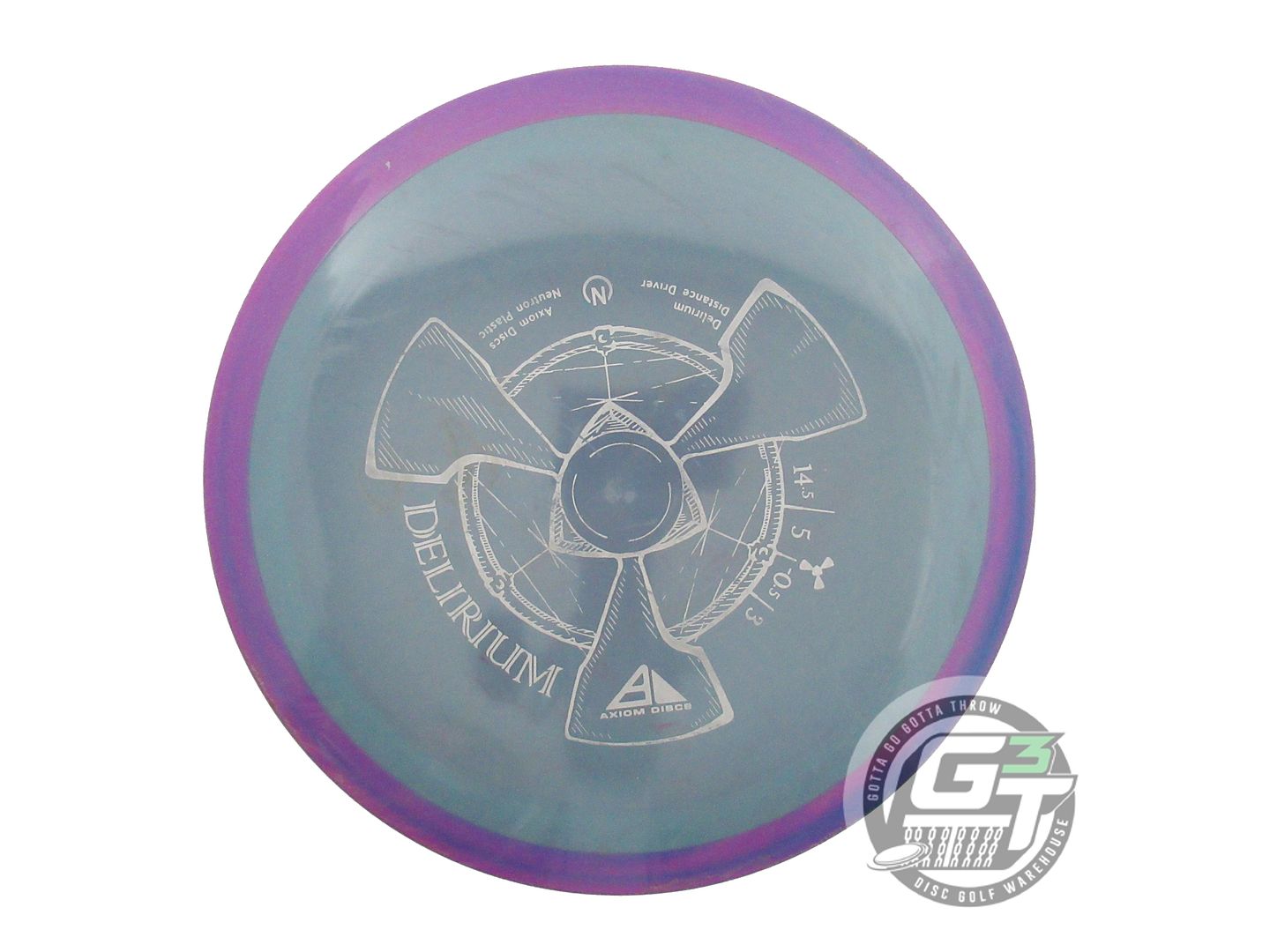 USED Axiom Discs Neutron Delirium 172g Gray Purple Rim Driver Golf Disc