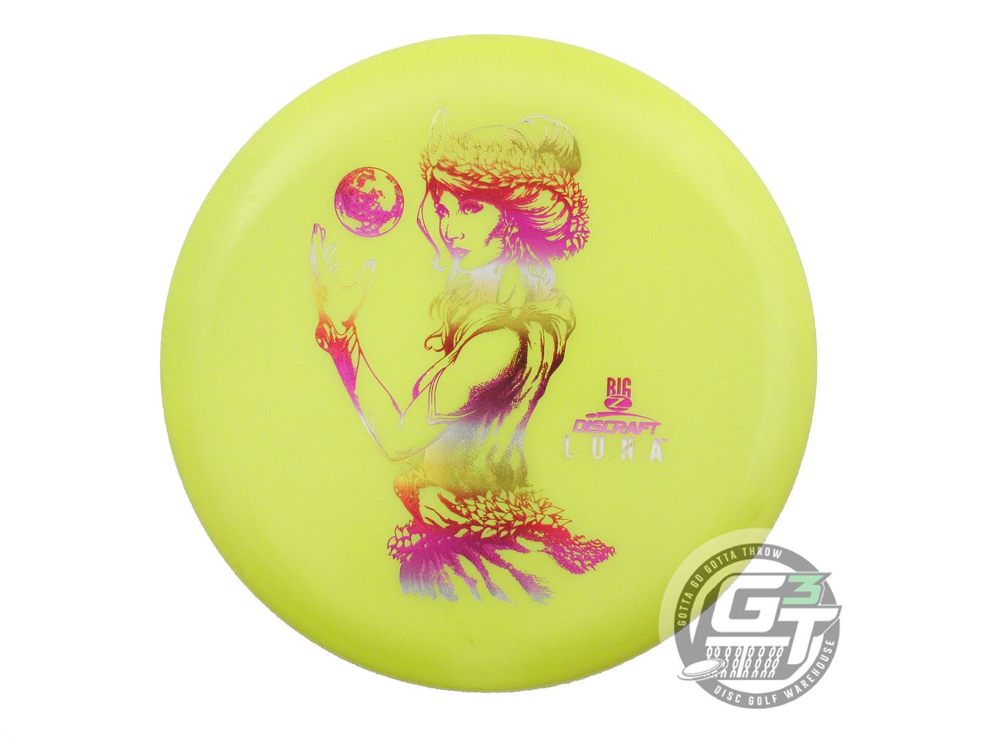 USED Discraft Big Z Luna 177g Yellow Sunset Foil Putter Golf Disc