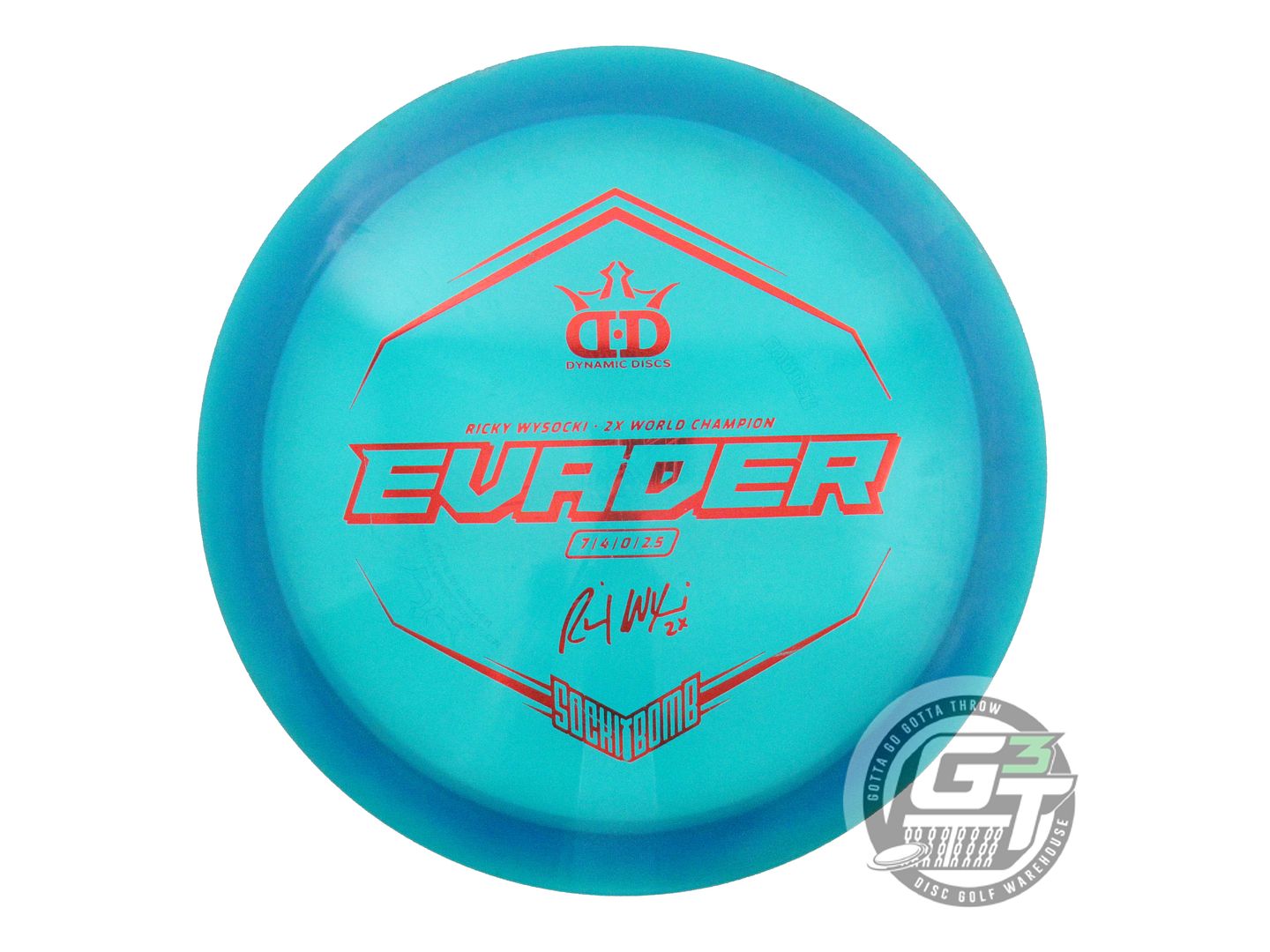 USED Dynamic Discs LE [WYSOCKI] Lucid Evader 173g Blue Red Foil Driver Golf Disc