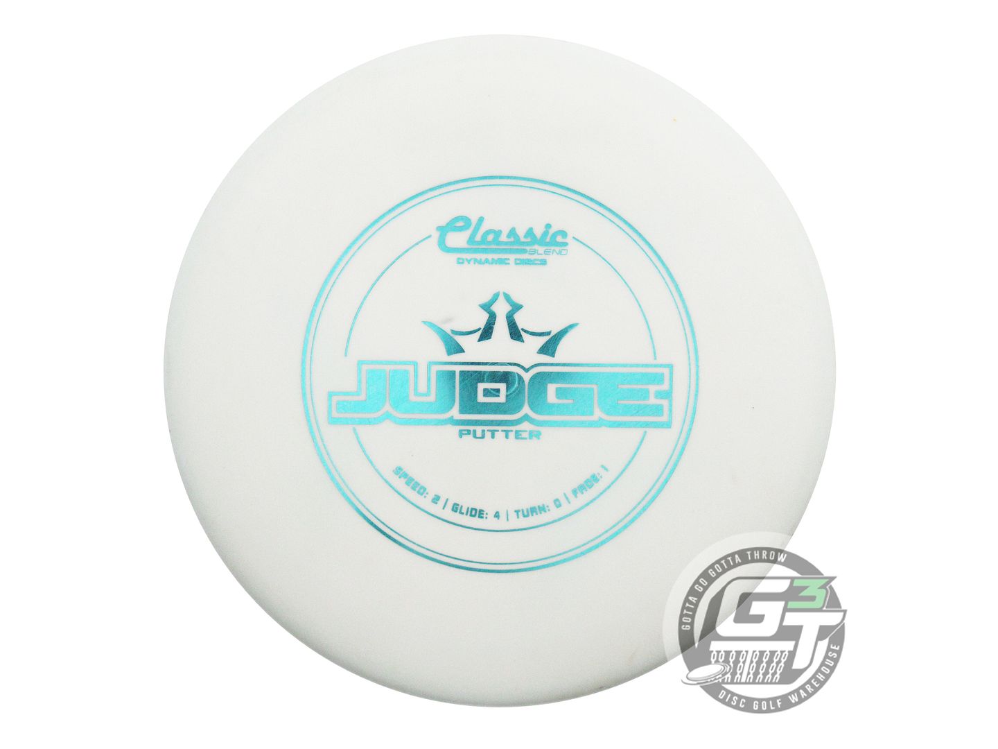 USED Dynamic Discs Classic Blend Judge 174g White Aqua Foil Putter Golf Disc