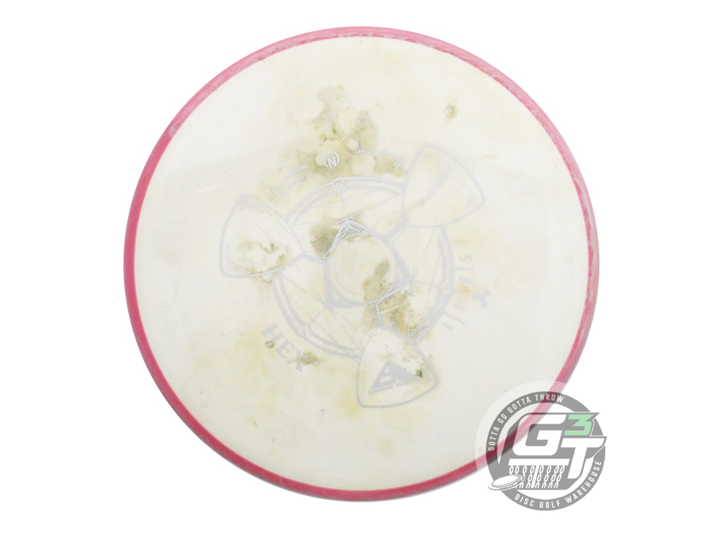 USED Axiom Discs Neutron Hex 176g White Pink Rim Midrange Golf Disc