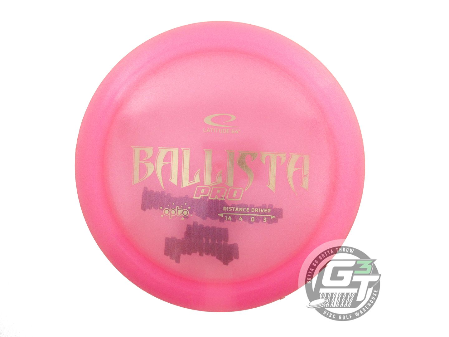 USED Latitude 64 Glimmer Opto Ballista Pro 174g Pink Distance Driver Golf Disc