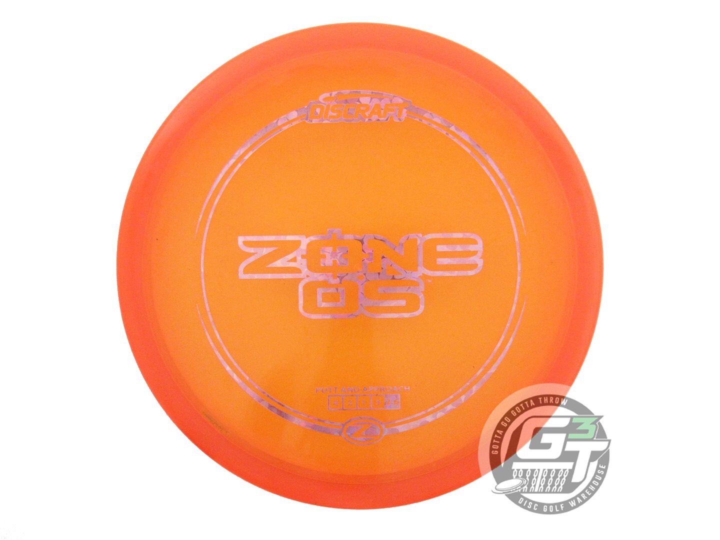USED Discraft Z Zone OS 176g Orange Pink Flower Foil Putter Golf Disc