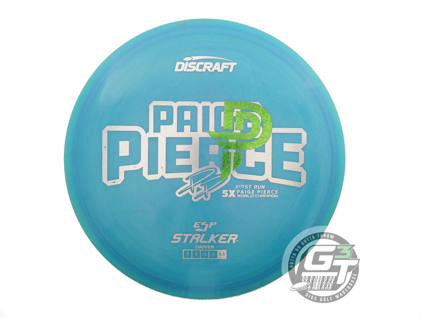 USED Discraft [PIERCE] FIRST RUN Z Stalker 175g Teal Glitter Foil Driver Disc