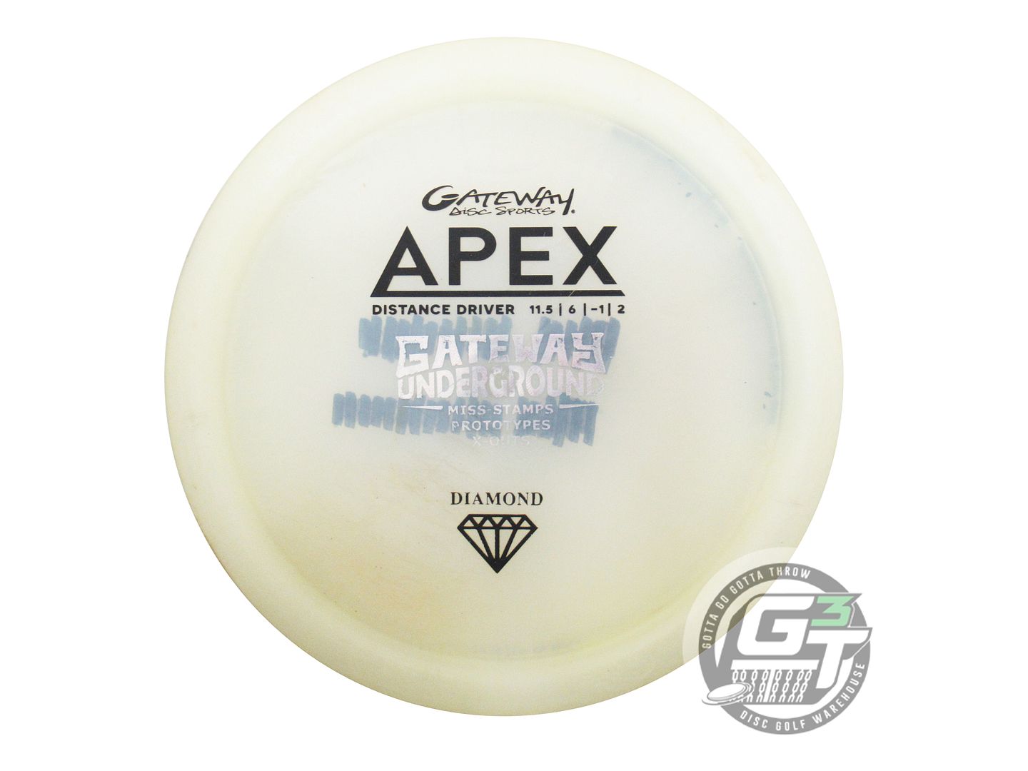 USED Gateway X-OUT Diamond Apex 175g White Distance Driver Golf Disc