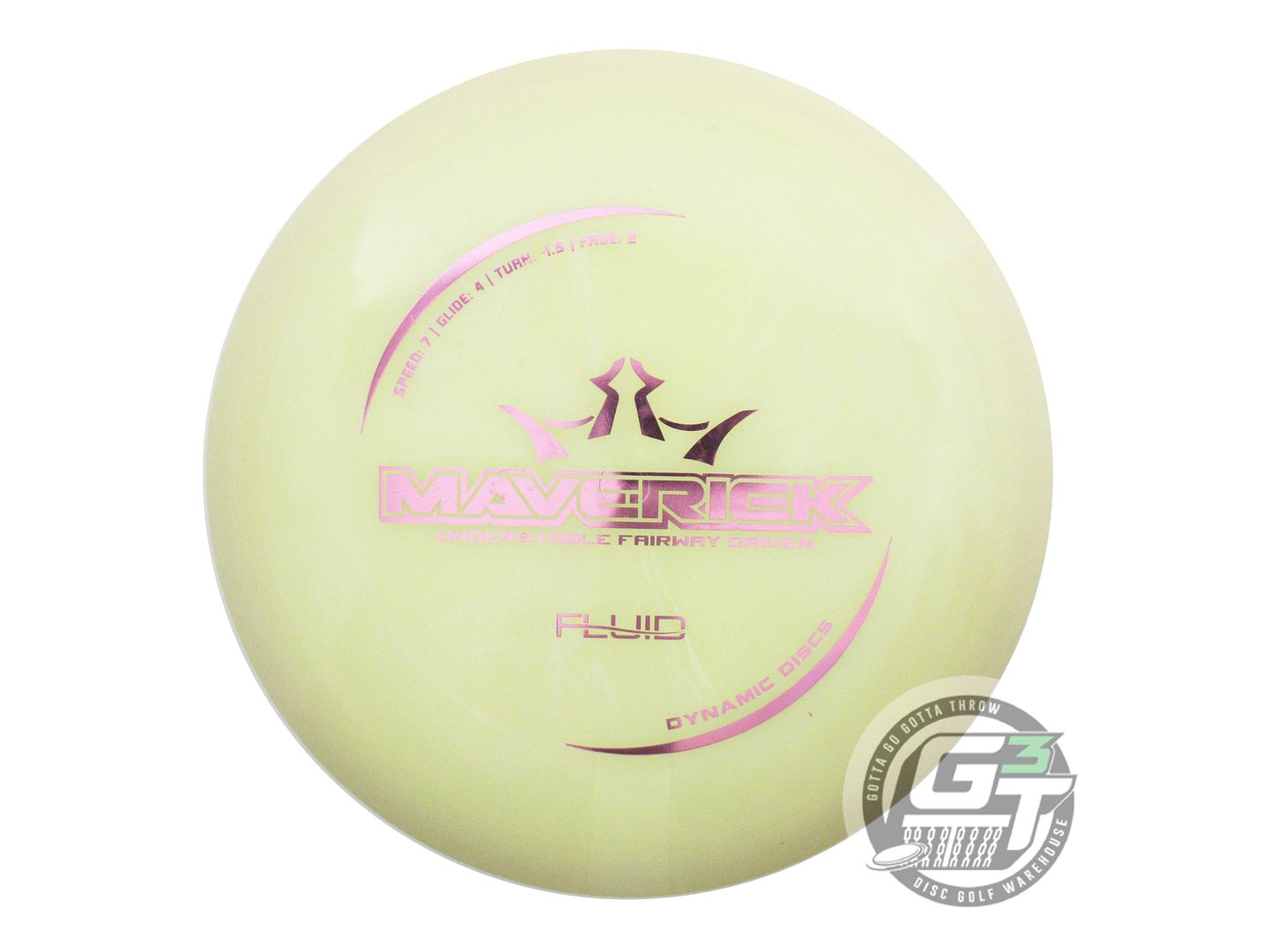 USED Dynamic Discs Fluid Maverick 173g Cream Pink Foil Distance Driver Golf Disc