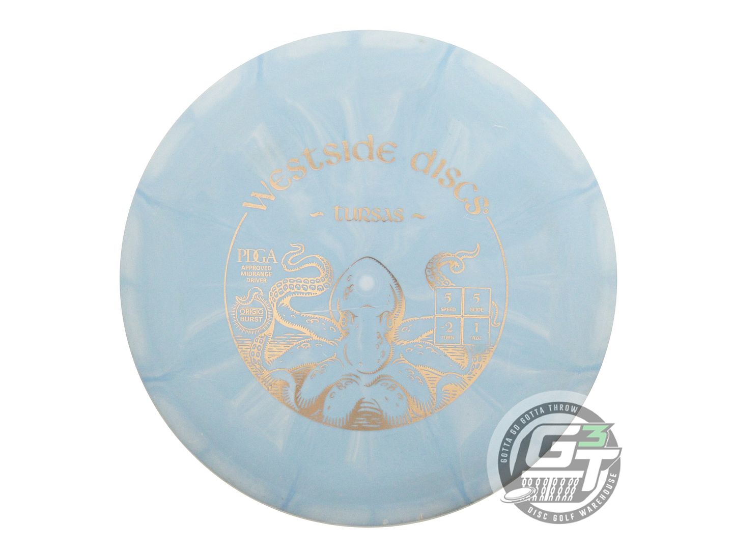 USED Westside Discs Origio Burst Tursas 177g Blue Gold Foil Midrange Golf Disc