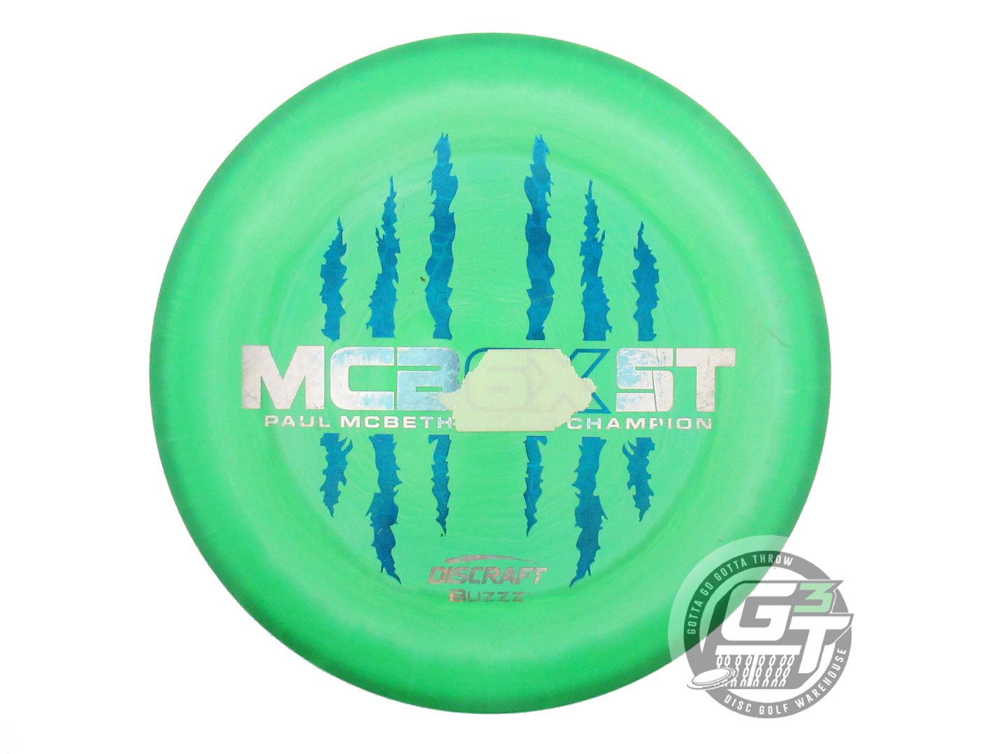 USED Discraft 6X McBEAST ESP Buzzz 180g Green Blue Foil Midrange Golf Disc