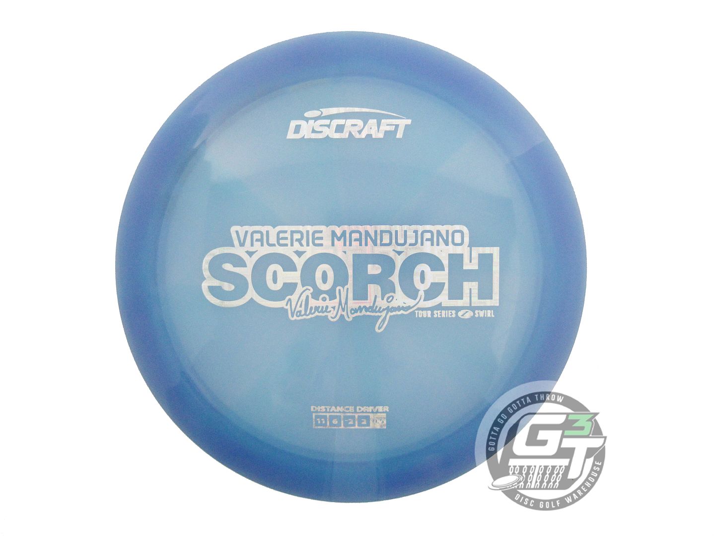USED Discraft [MANDUJANO] Z Swirl Scorch 174g Blue Square Holo Foil Driver Disc