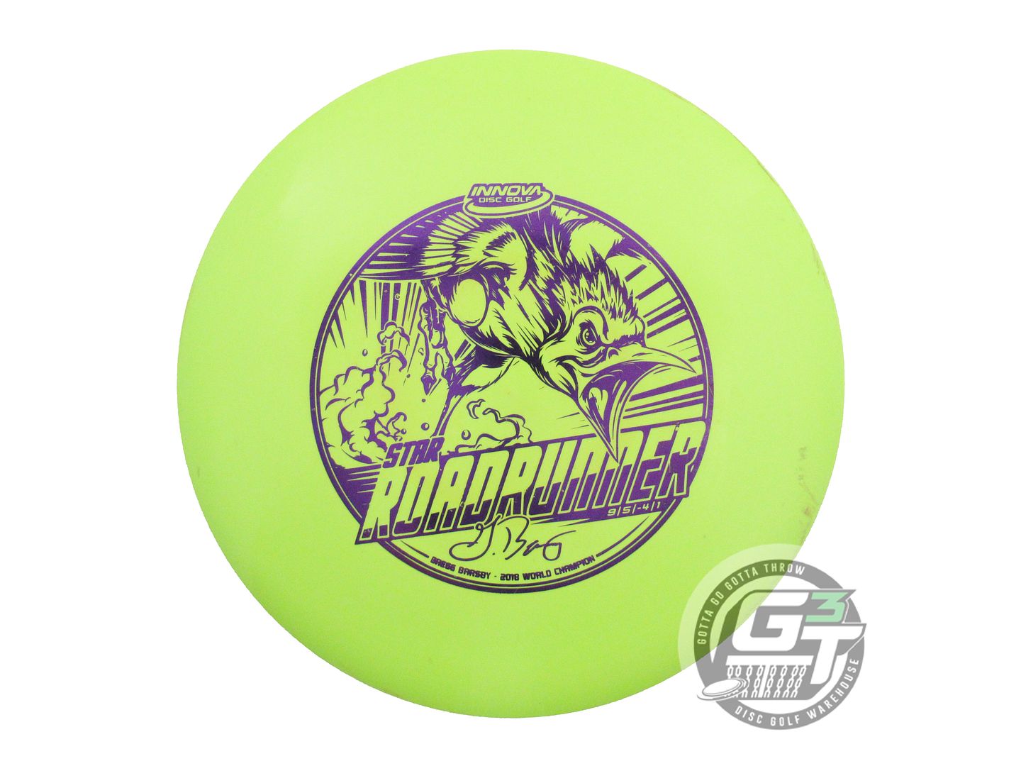 USED Innova [BARSBY] Star Roadrunner 175g Lime Purple Foil A Driver Disc