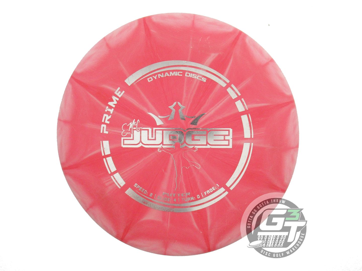 USED Dynamic Discs Prime Burst EMAC Judge 175g Red Silver Foil Putter Golf Disc