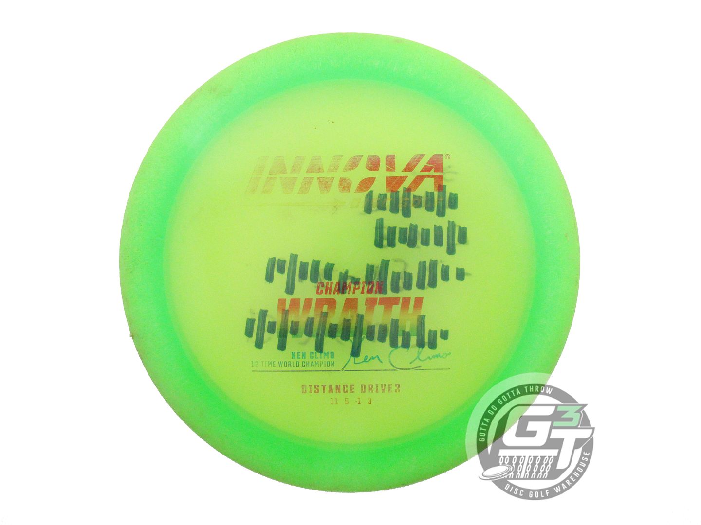 USED Innova Champion Wraith 170g Lime Rainbow Laser Foil Distance Driver Disc